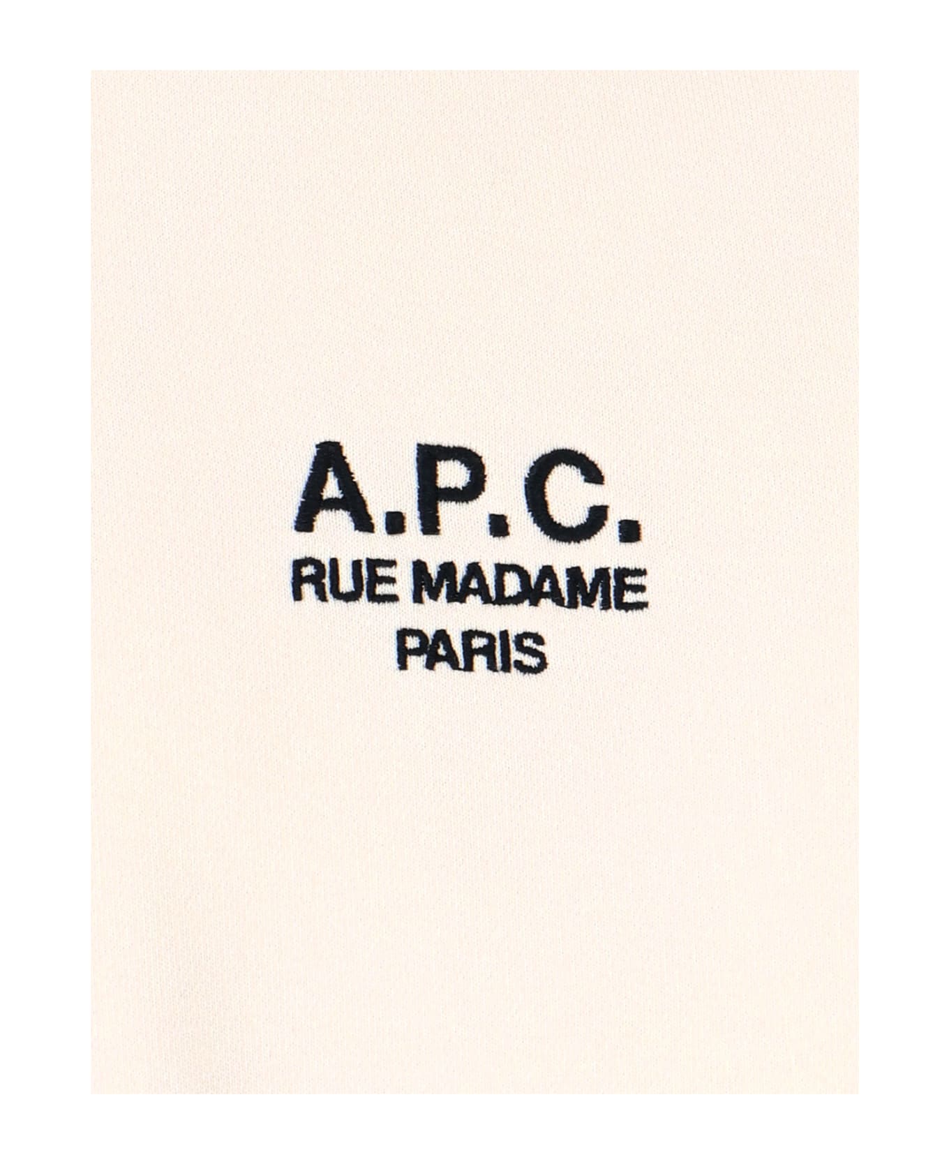 A.P.C. Logo Printed Drawstring Hoodie - Cream
