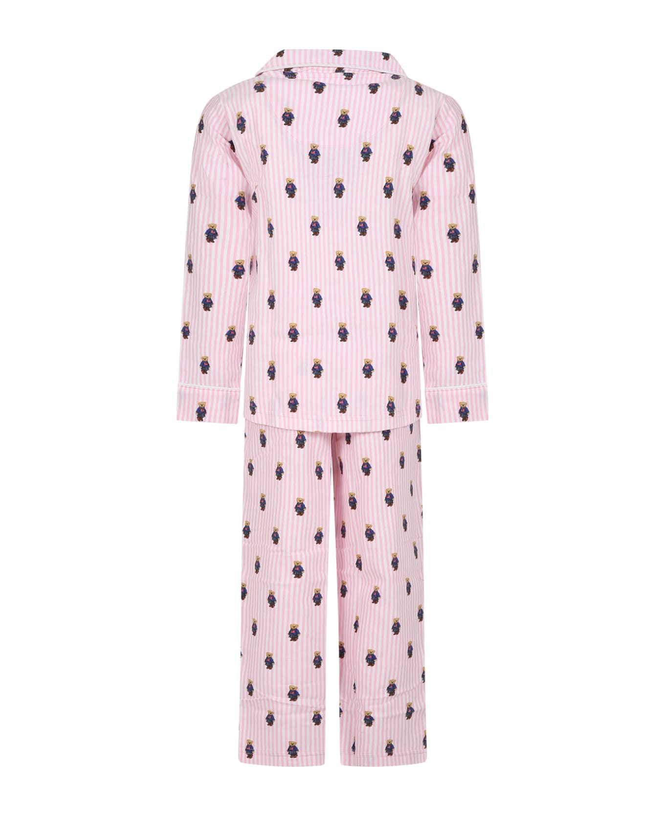 Ralph Lauren Pink Pajamas For Girl With Bears - Pink