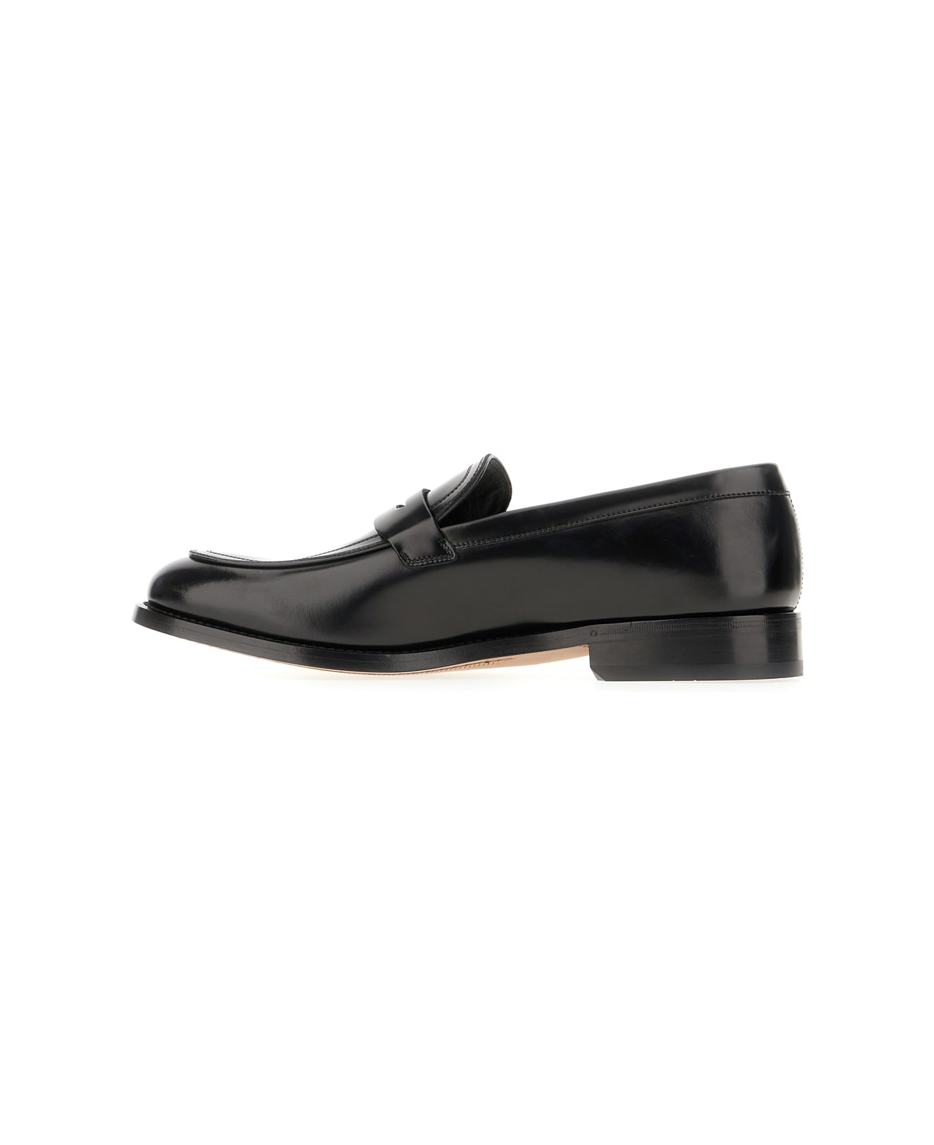 Ferragamo Black Leather Canada Loafers - Nero