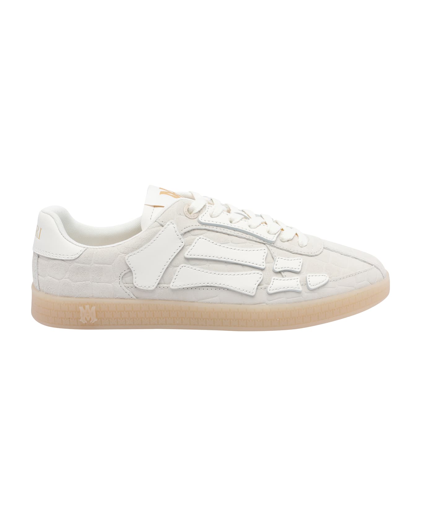 AMIRI Croc Debossed Pacific Bones Sneakers - White