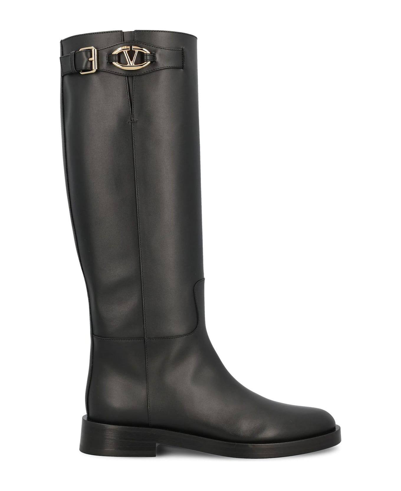 Valentino Garavani Valentino Vlogo Signature Round Toe Boots - Black