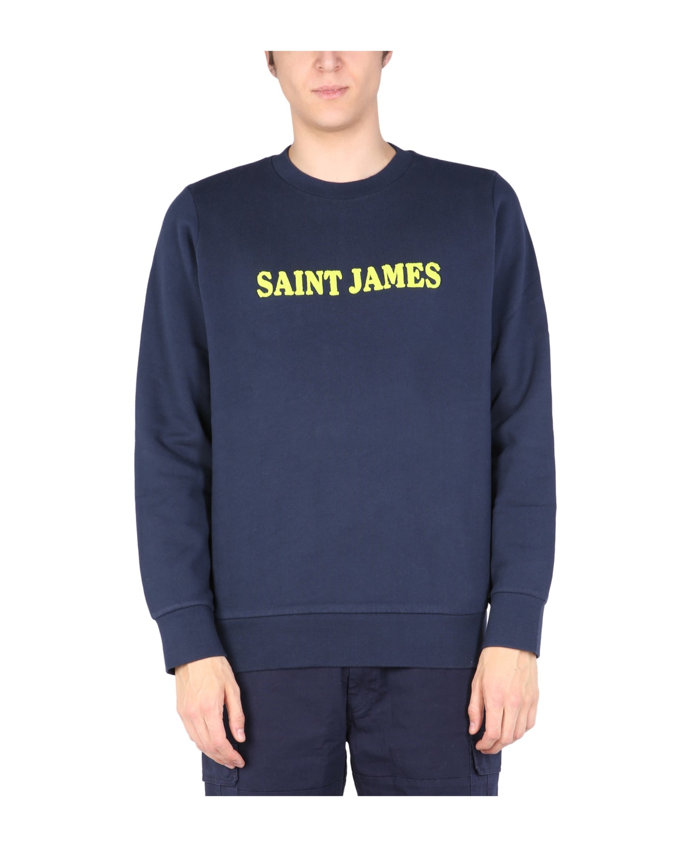 Saint James Sweatshirt With Logo Print - BLU