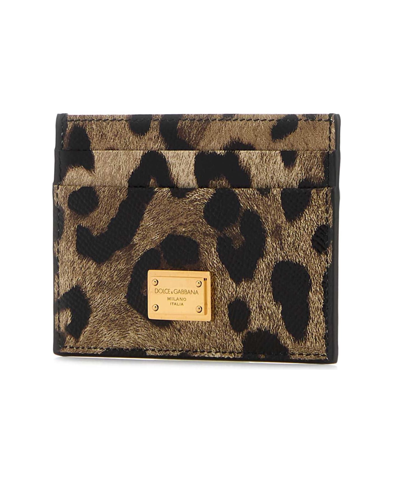 Dolce & Gabbana Printed Leather Card Holder - LEONEW