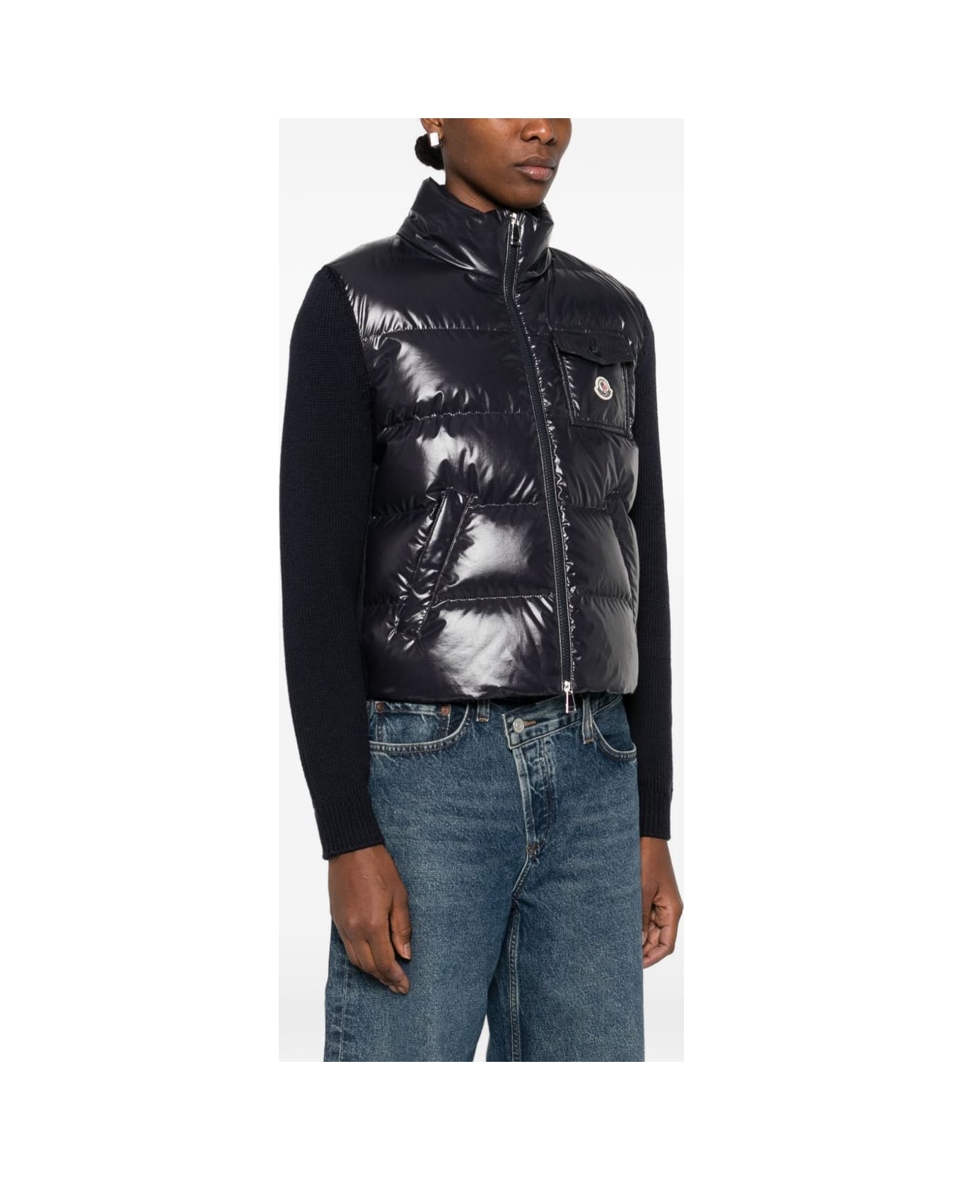 Moncler Padded Cardigan - Blue