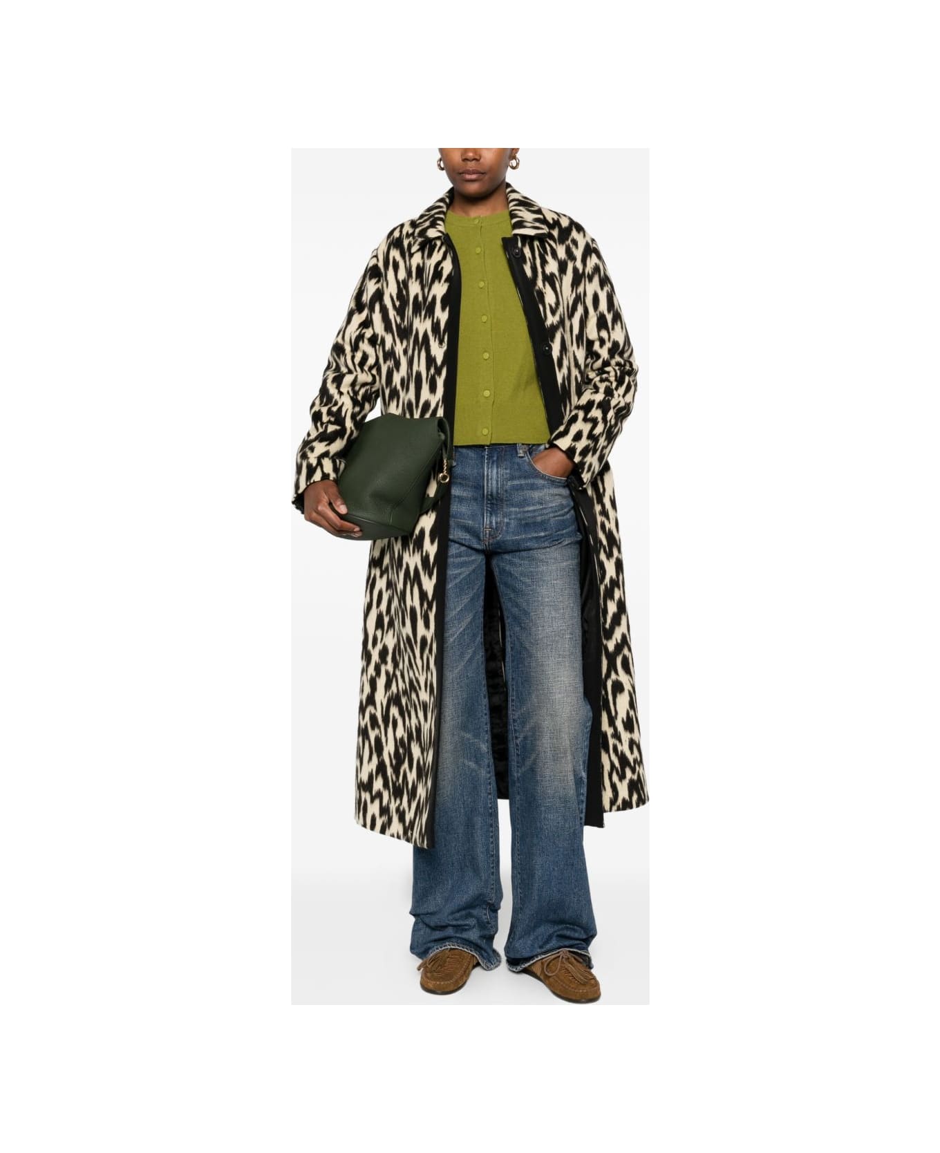 Forte_Forte Jacquard Long Coat - Brown