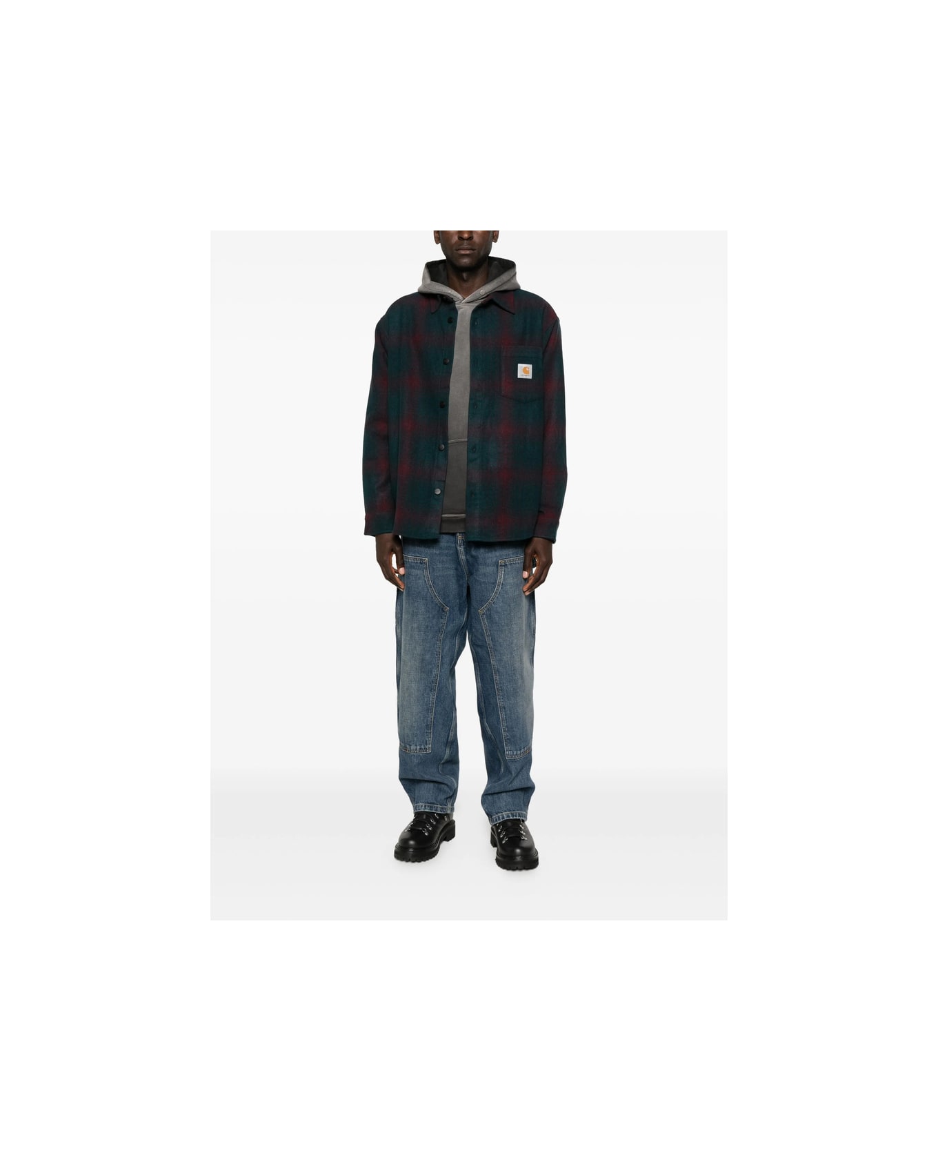 Carhartt Shirt - Kxx Brennan Check, Deep Lagoon / Rondo