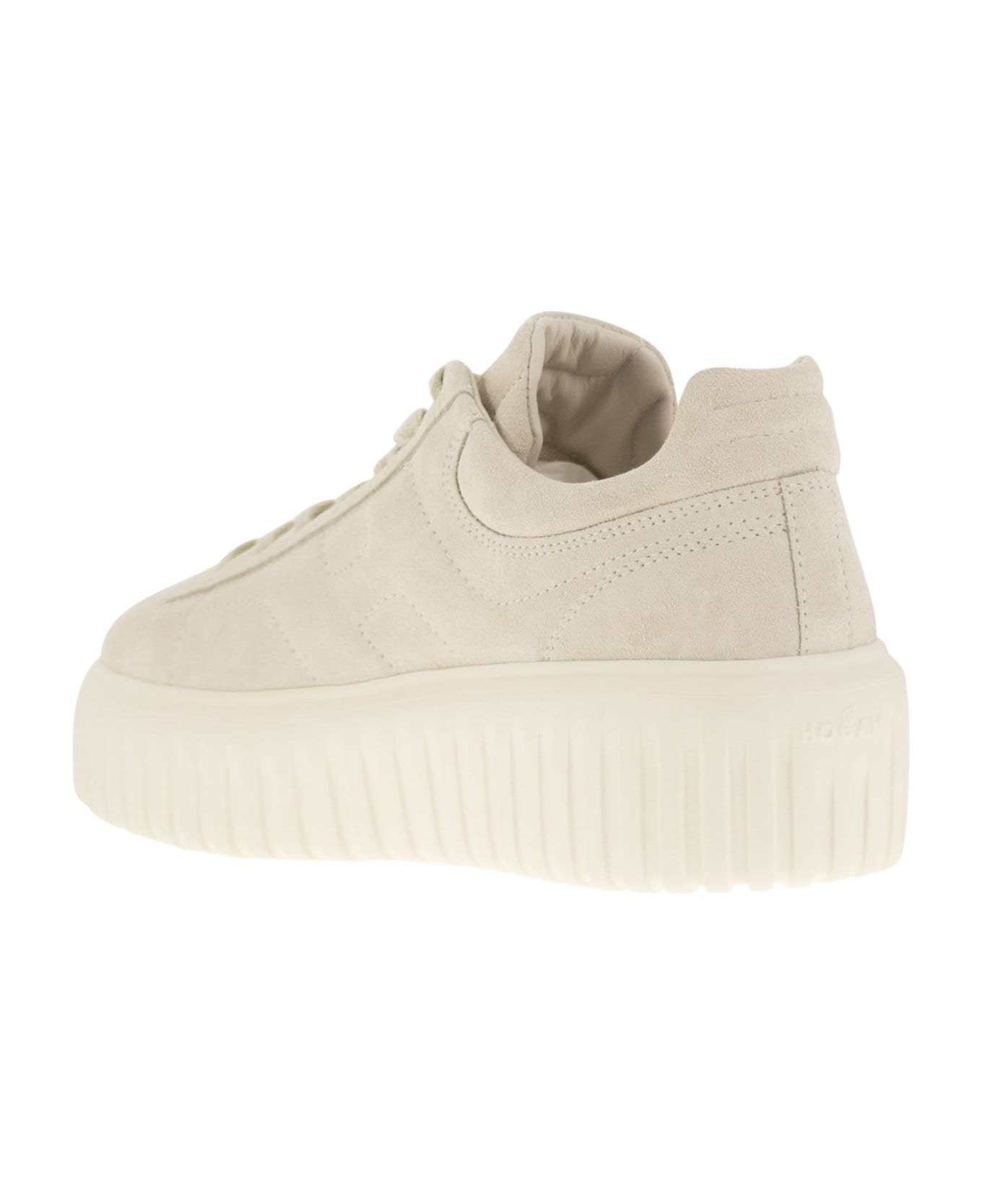 Hogan Suede H-stripes Sneakers - Ivory