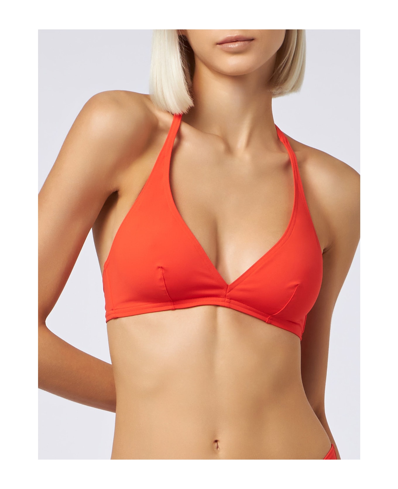MC2 Saint Barth Woman Triangle Bralette Orange Top Gaia - ORANGE