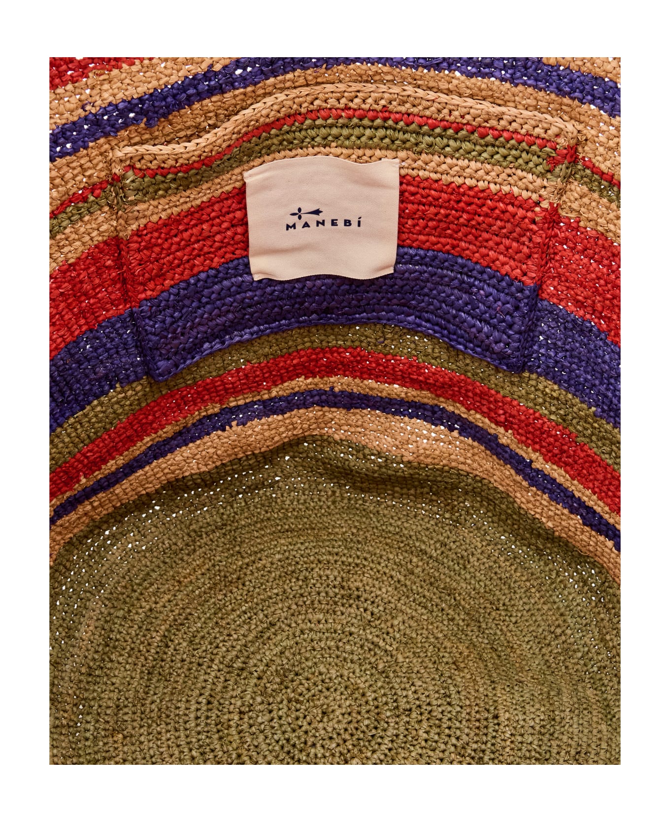 Manebi Striped Raffia Tote Bag - MultiColour トートバッグ