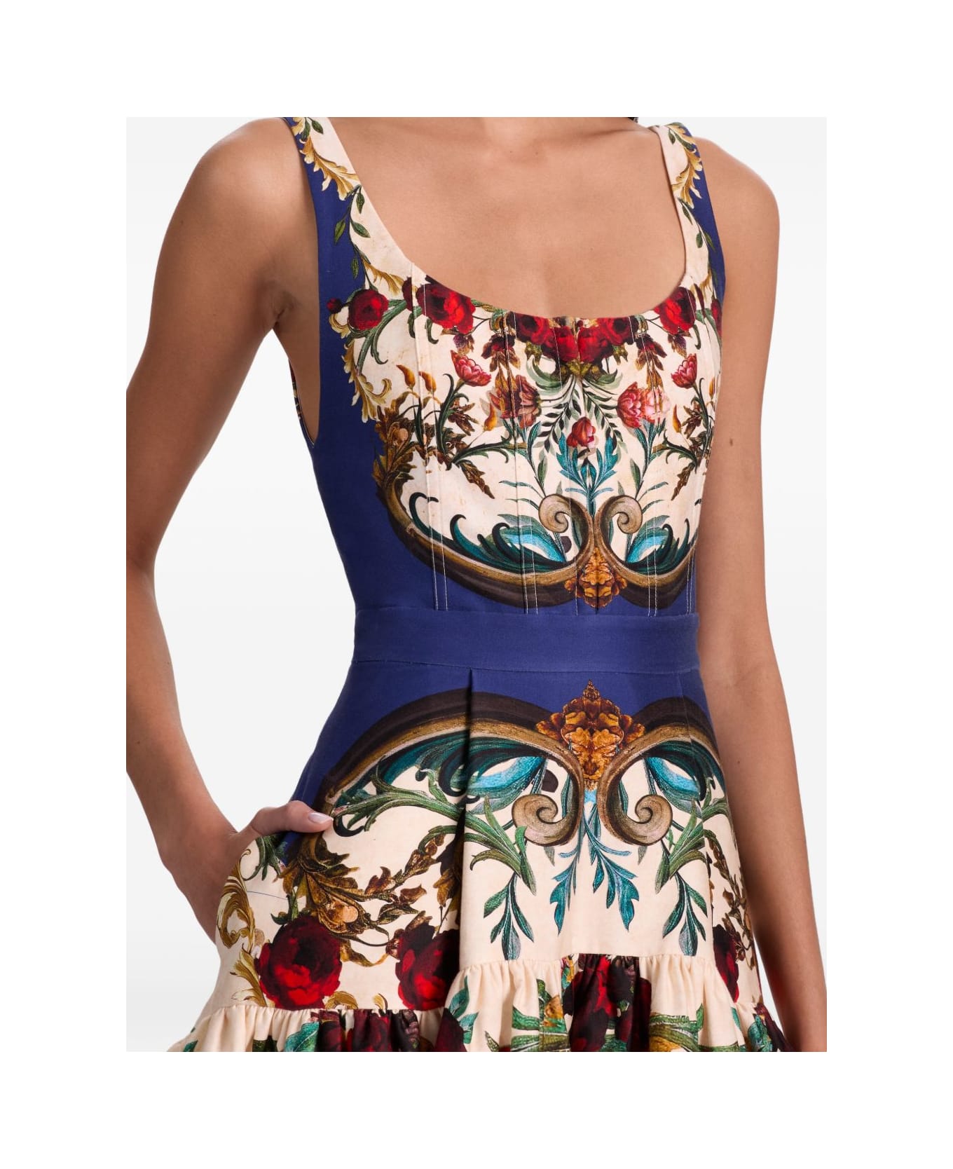 Alice + Olivia Printed Midi Dress - Blue