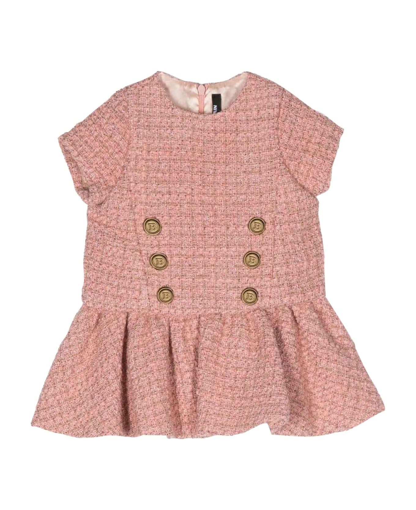 Balmain Pink Dress Baby Girl - Rosa