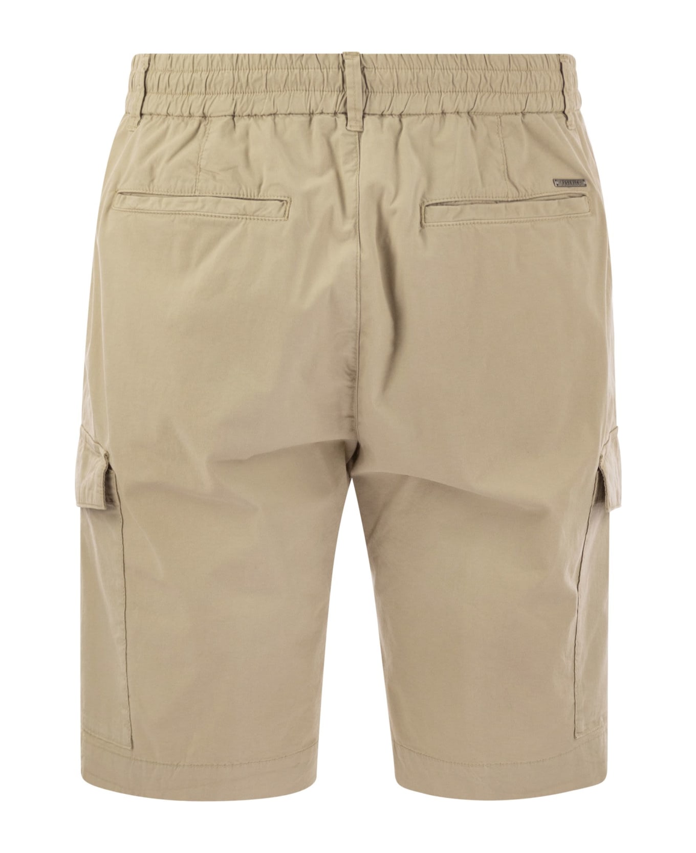 Peserico Lightweight Cotton Lyocell Canvas Jogger Bermuda Shorts - Beige