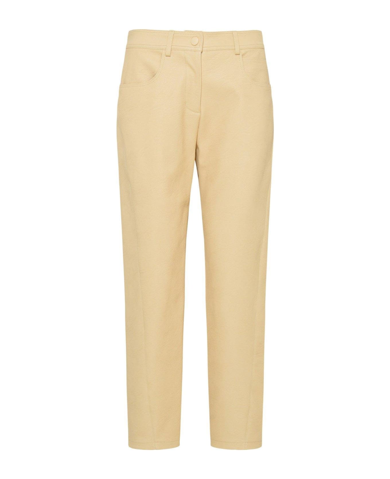 Stella McCartney Contrast Stitched Cropped Trousers - Beige