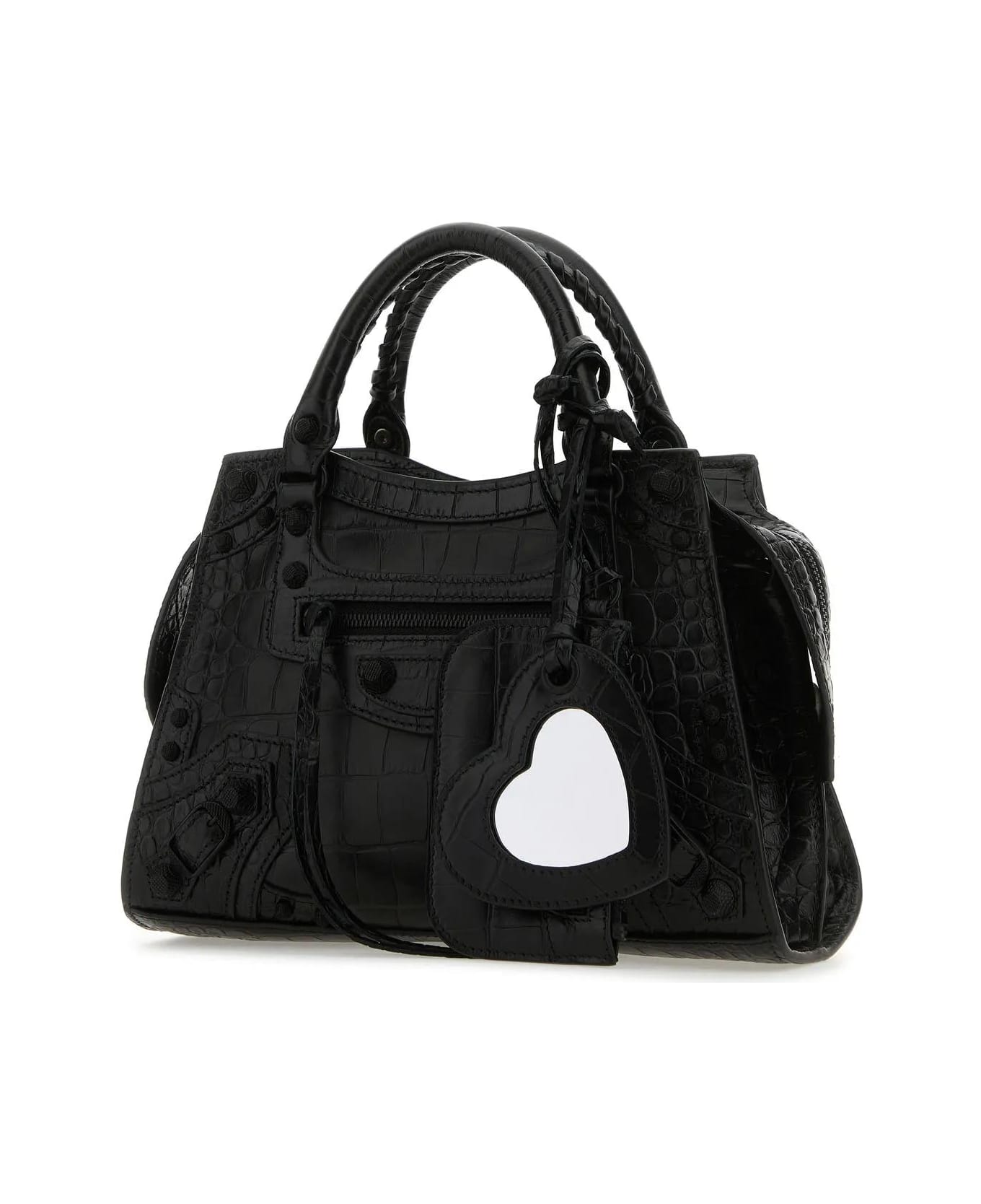 Balenciaga Black Nappa Leather Neo Cagole Xs Handbag - Black