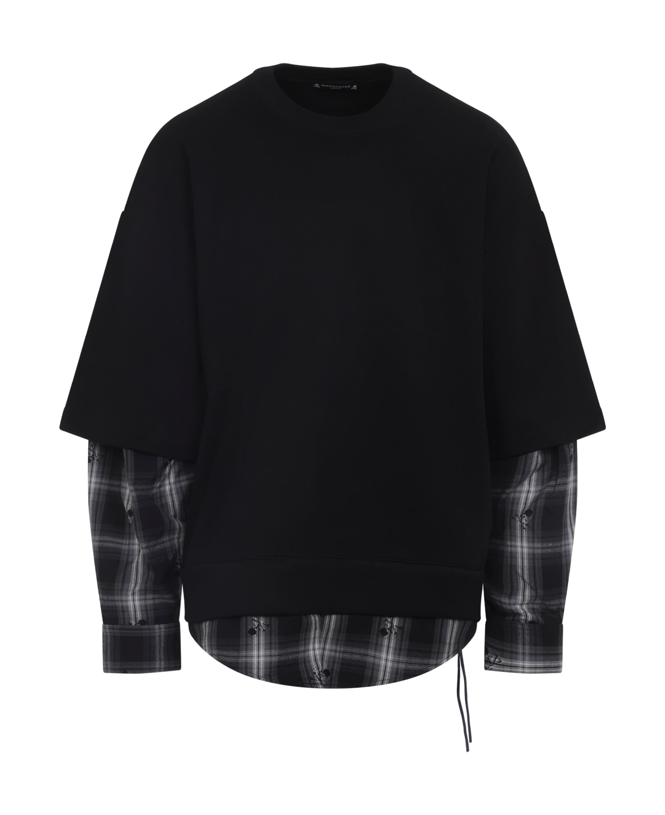 Mastermind Japan Layered Sweatshirt - Black Black Plaid