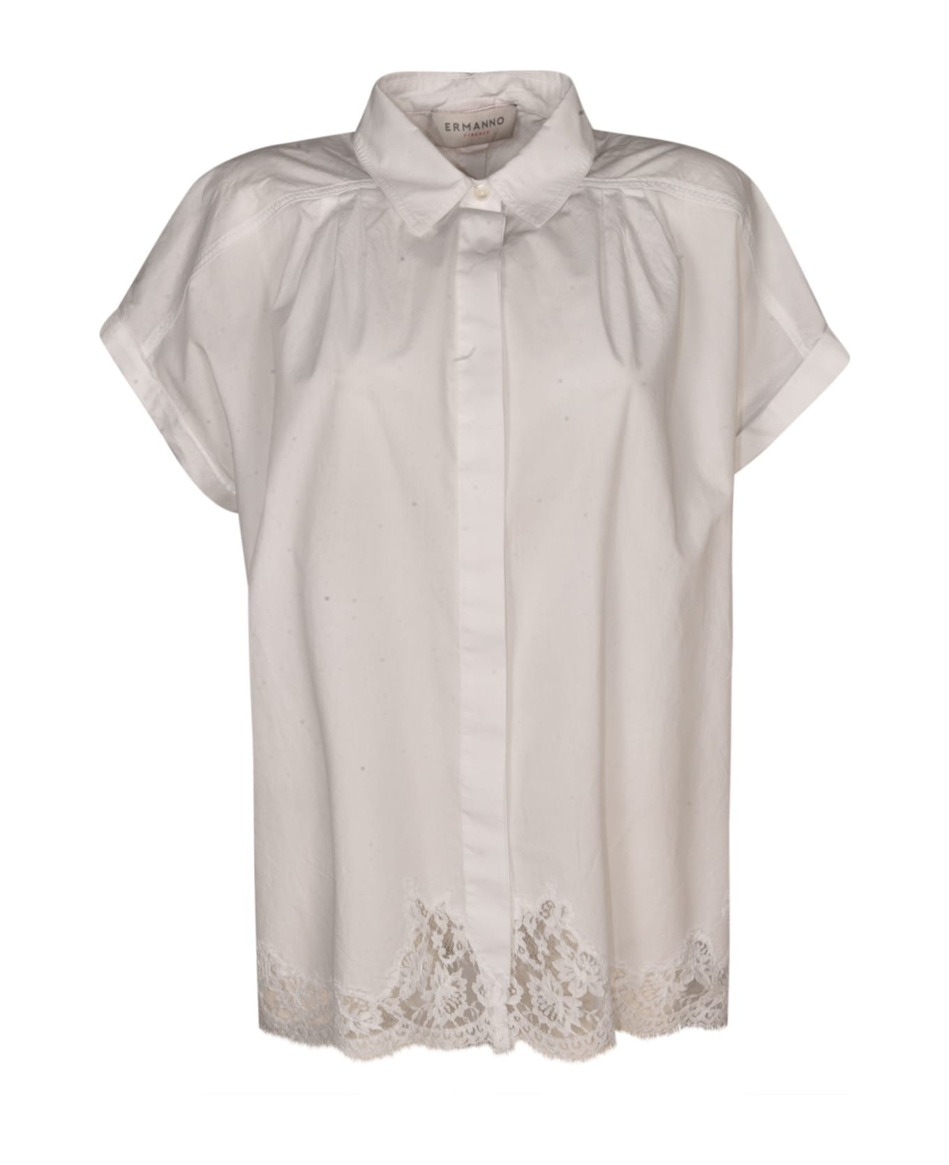 Ermanno Scervino Lace Hem Short-sleeved Shirt - White シャツ