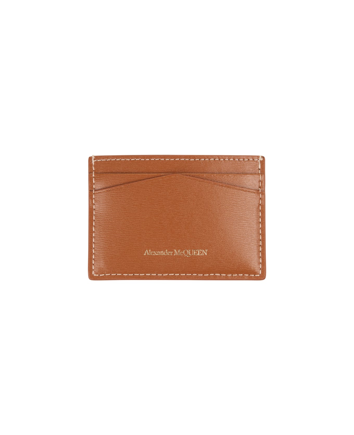 Alexander McQueen Caramel Leather Skull Card Holder - Brown