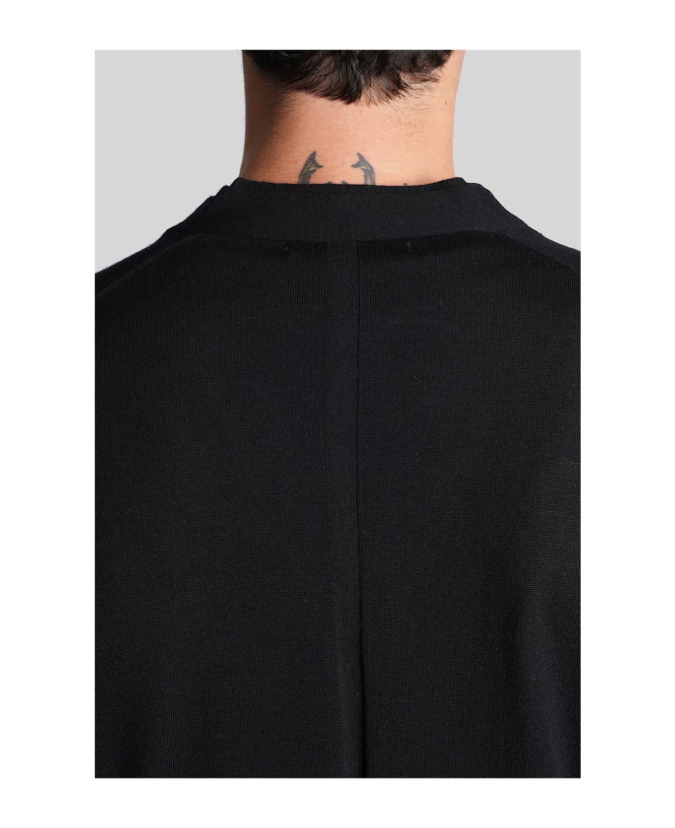 Low Brand K155 Cardigan In Black Wool - black