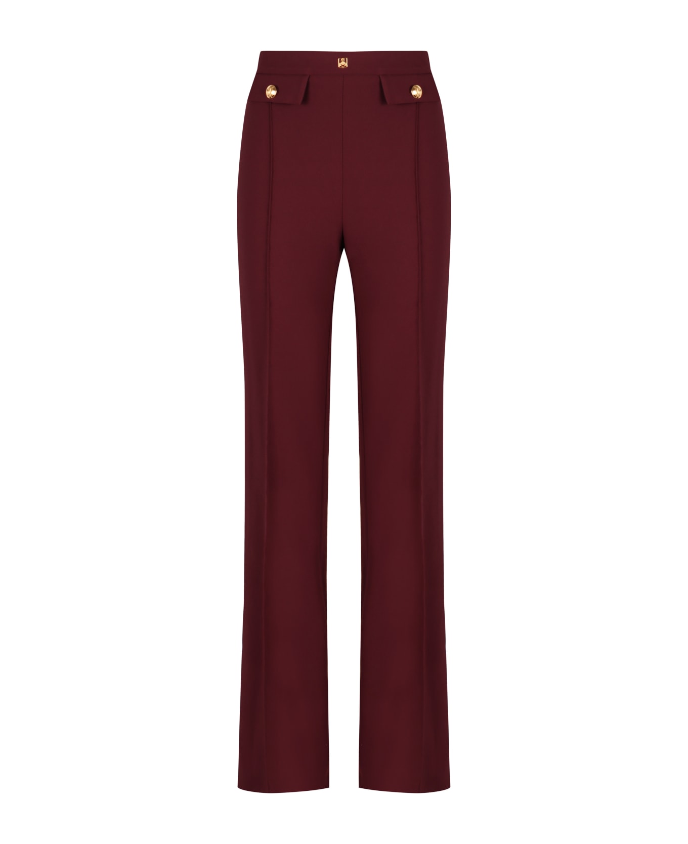 Elisabetta Franchi Crepe Wide-leg Trousers - Burgundy