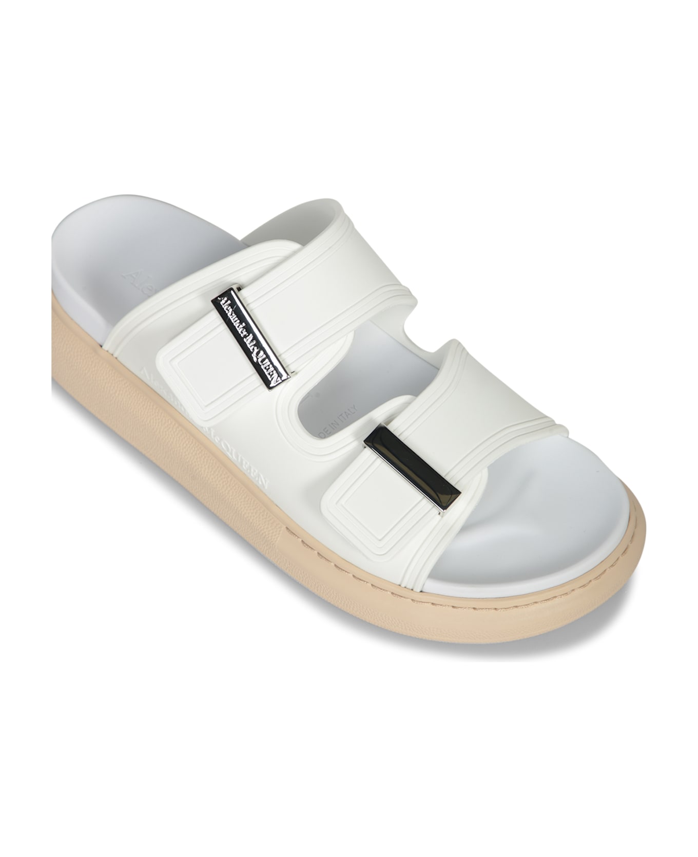 Alexander McQueen Slides With Logo - WHITE