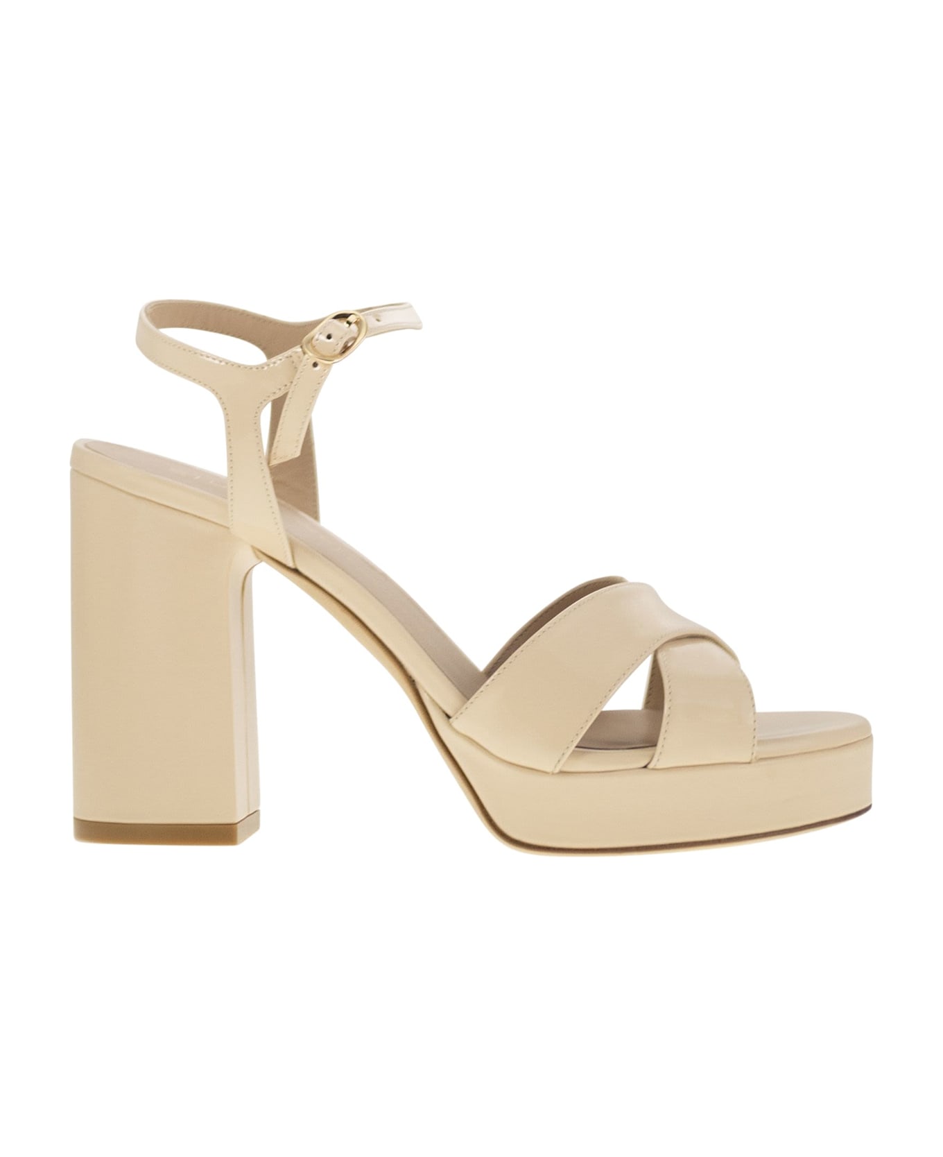 Stuart Weitzman Dayna - Leather Platform Sandal - Cream