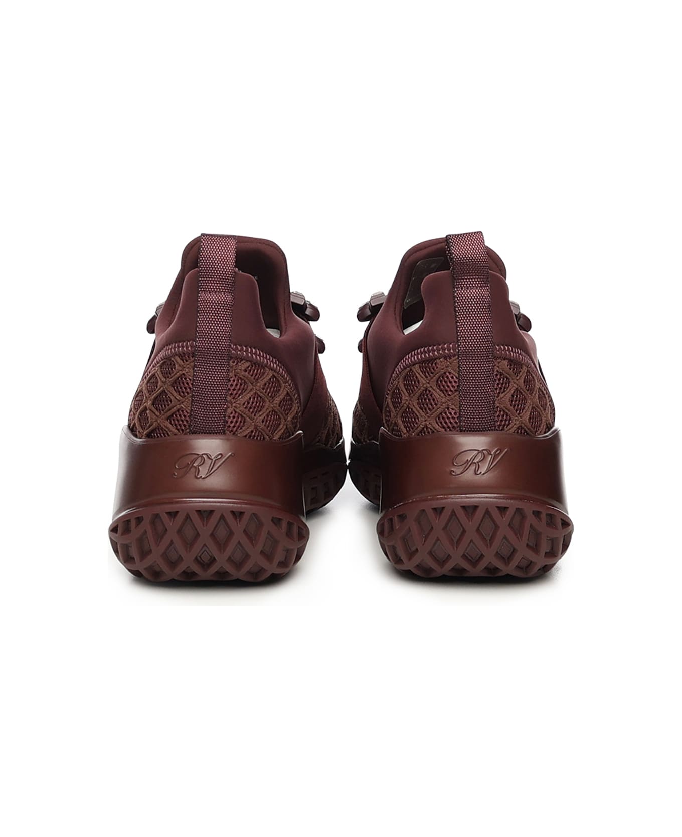 Roger Vivier Viv' Run Fabric Sneakers - Bordeaux