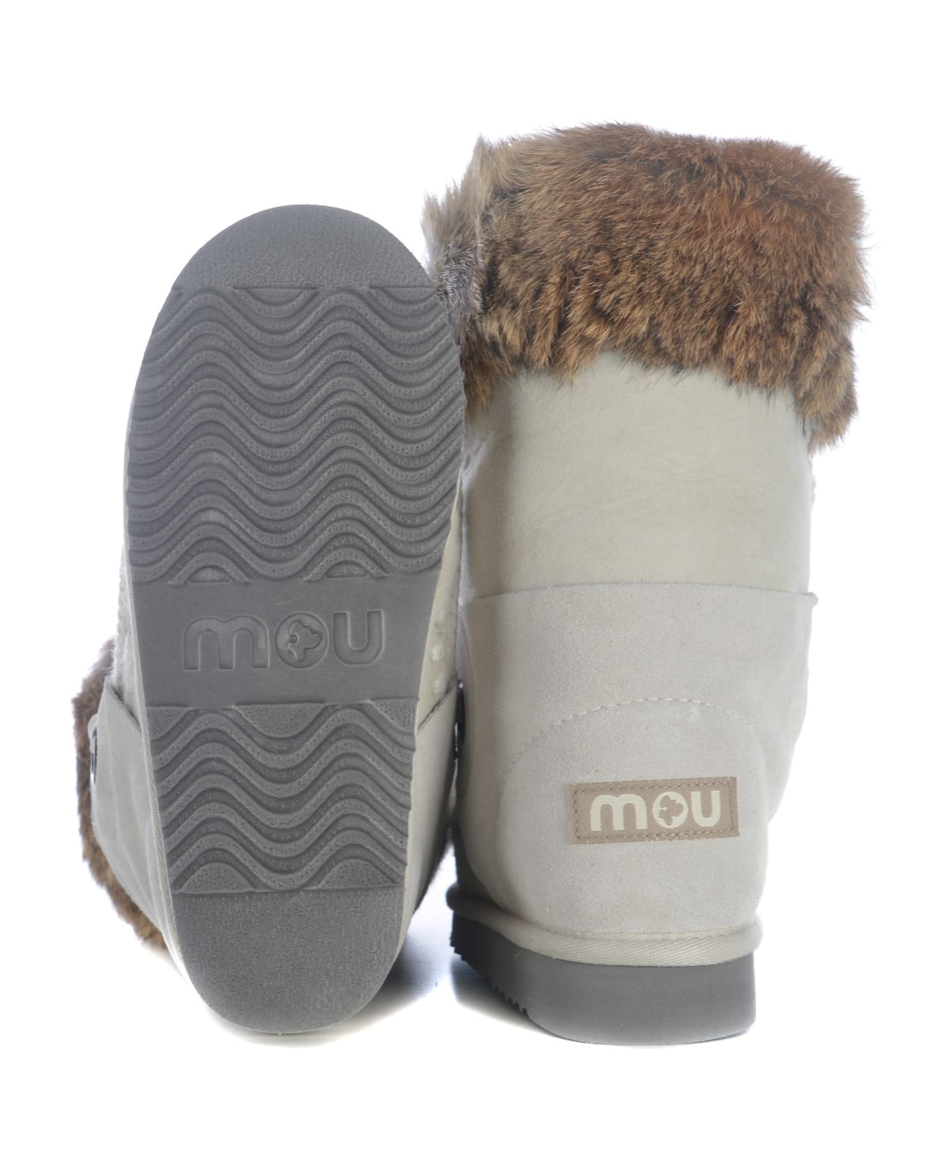 Mou Boots Mou "eskimolace" Made In Suede - Ghiaccio