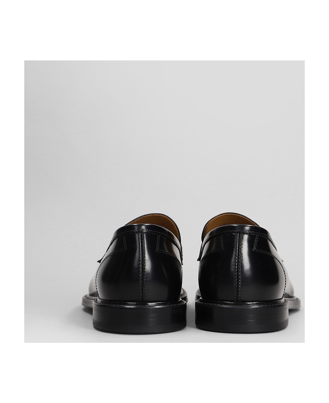 Green George Loafers In Black Leather - black