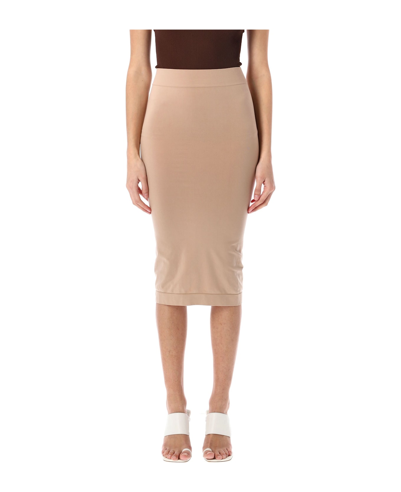 ANDREĀDAMO Sculpting Midi Skirt - NUDE