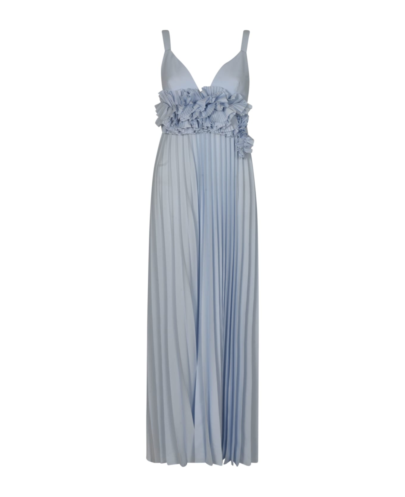 Parosh Floral Pleated Dress - Azure
