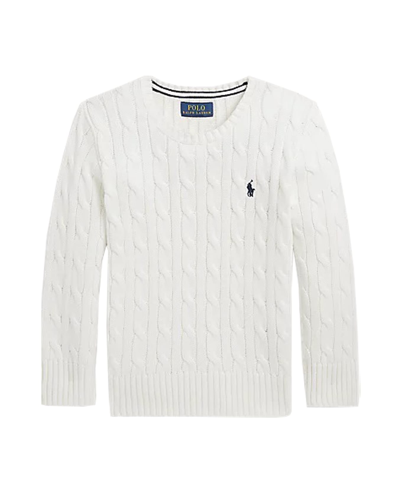 Ralph Lauren Cotton Cable Sweater - White ニットウェア＆スウェットシャツ