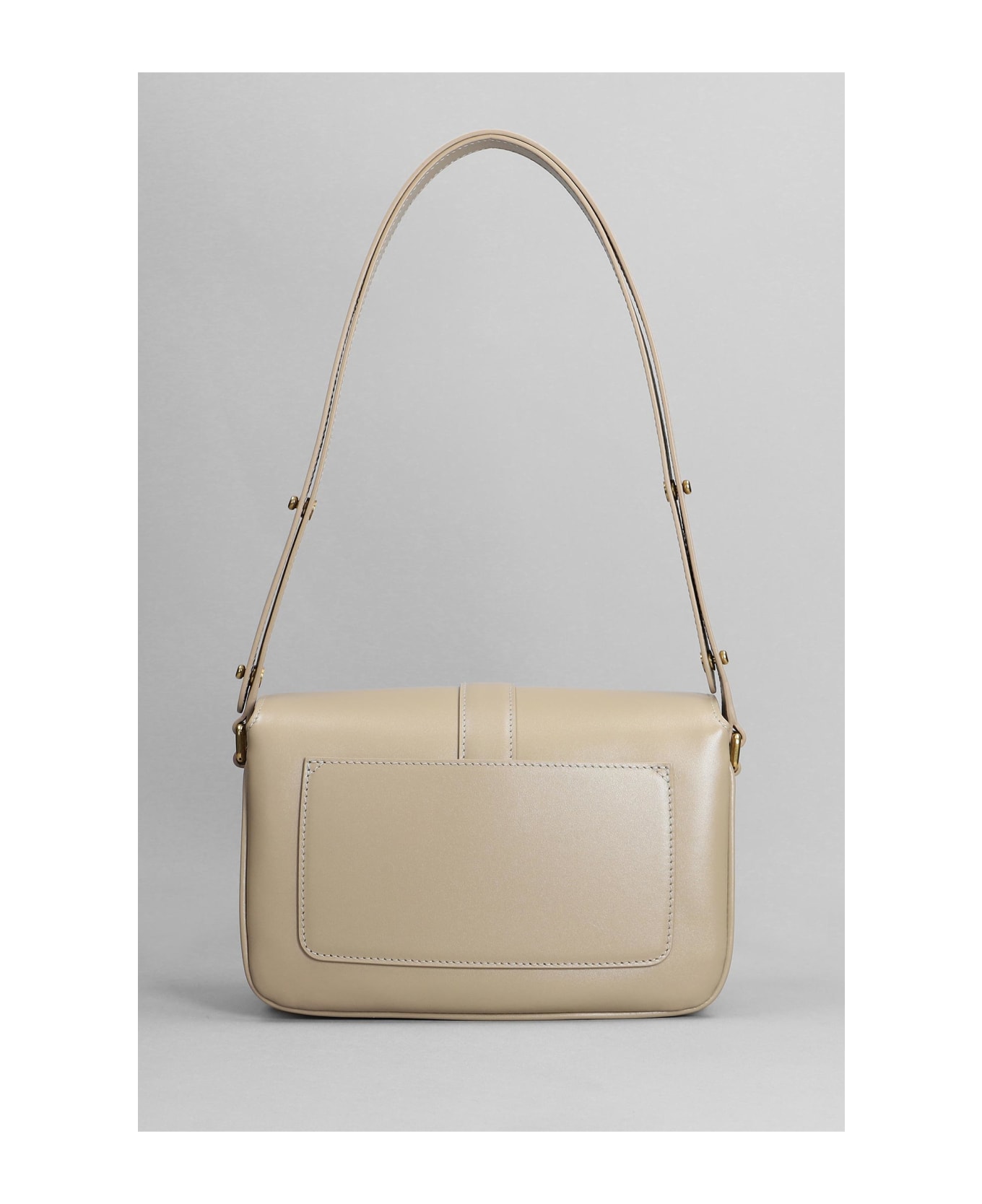 Balenciaga Lady Flap Shoulder Bag In Taupe Leather - taupe