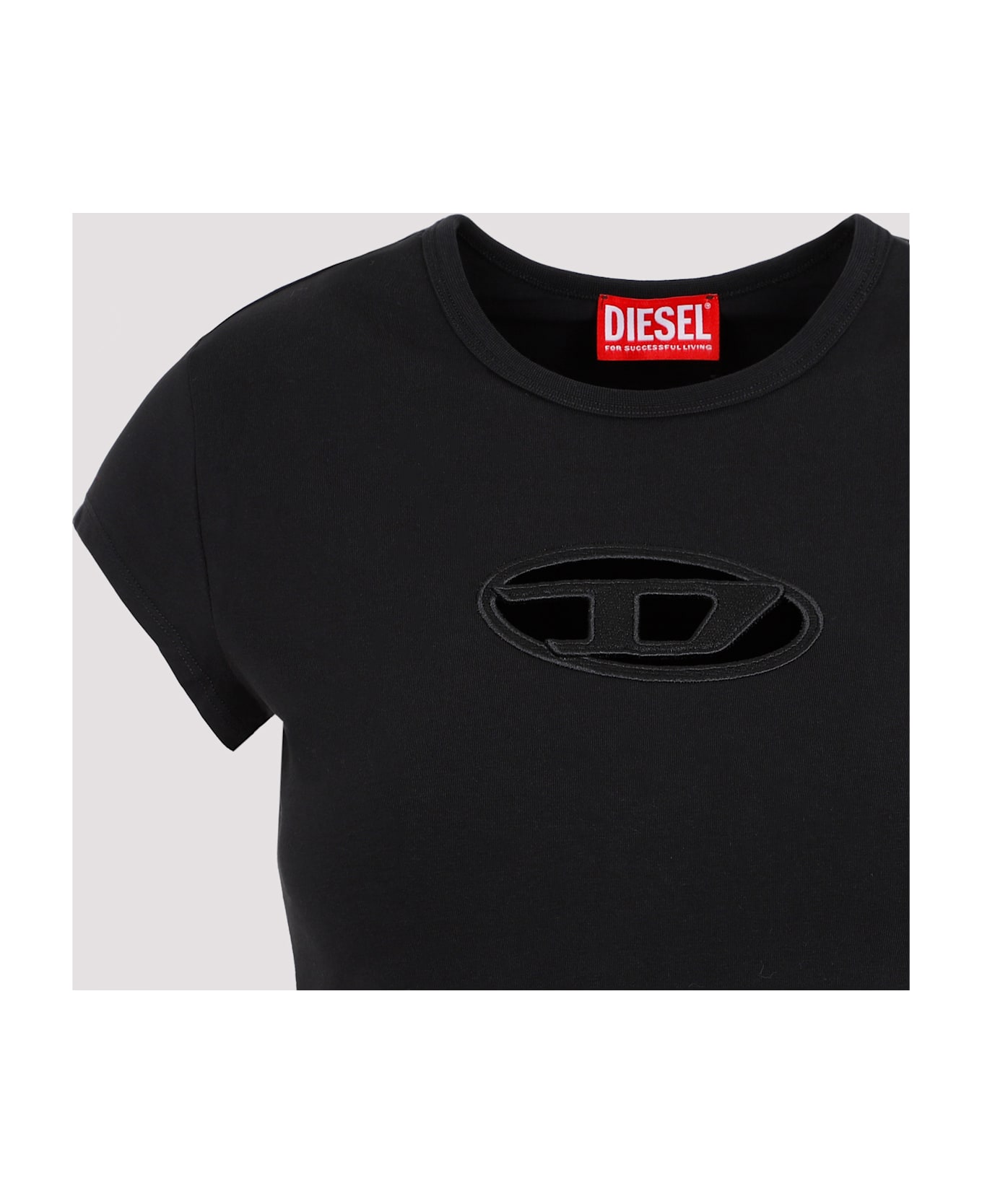 Diesel T-angie Cotton Crew-neck T-shirt - Black