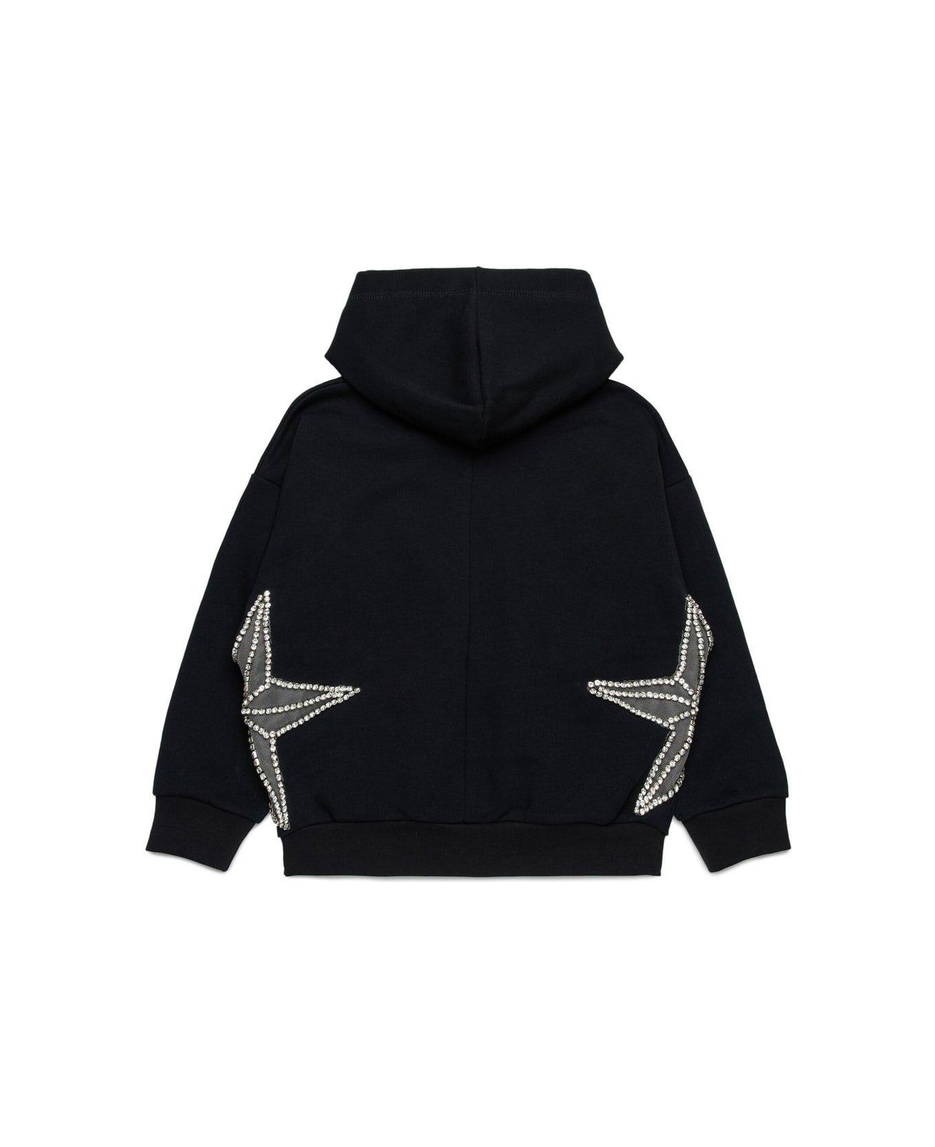 Dsquared2 Star Embellished Long Sleeved Hoodie - Black