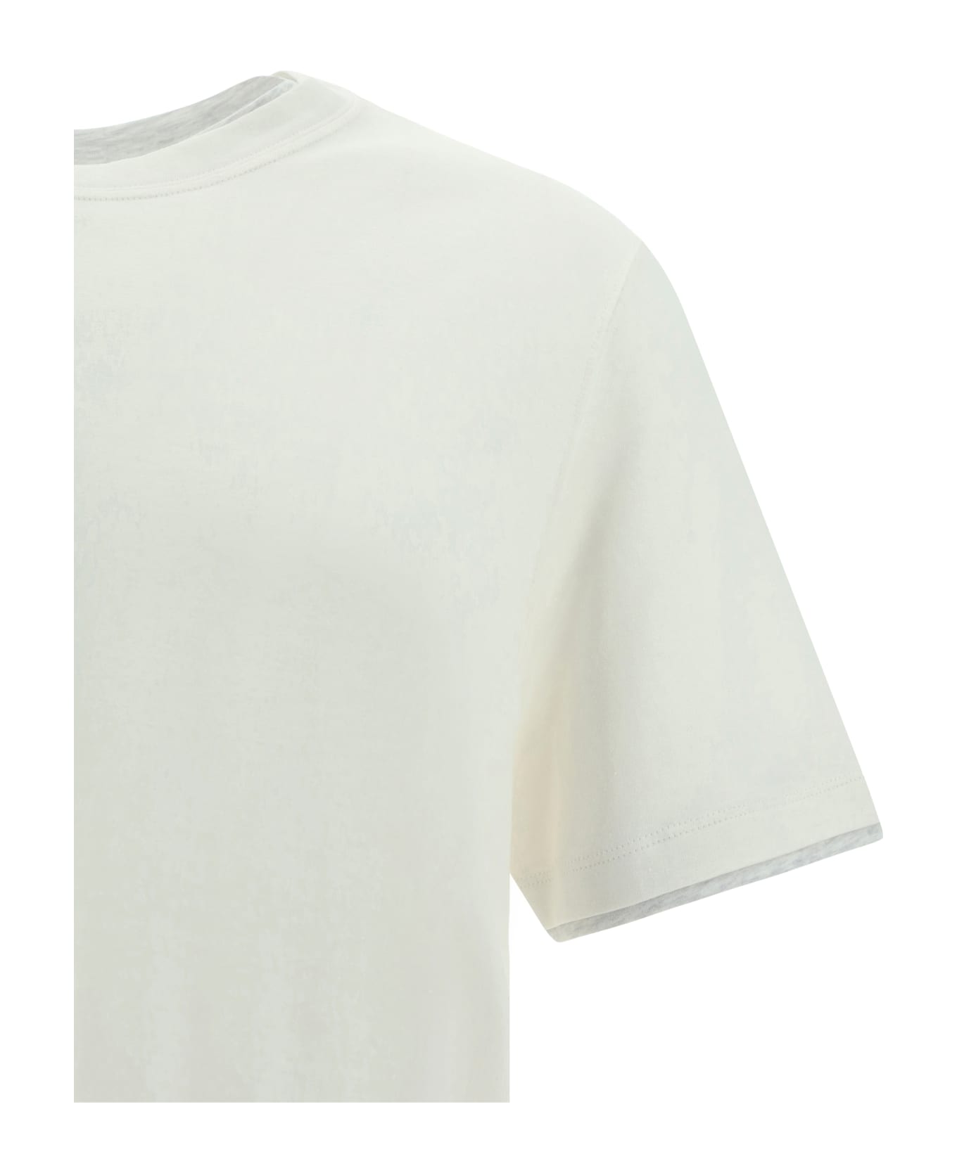 Brunello Cucinelli Cotton T-shirt - Off White+perla シャツ