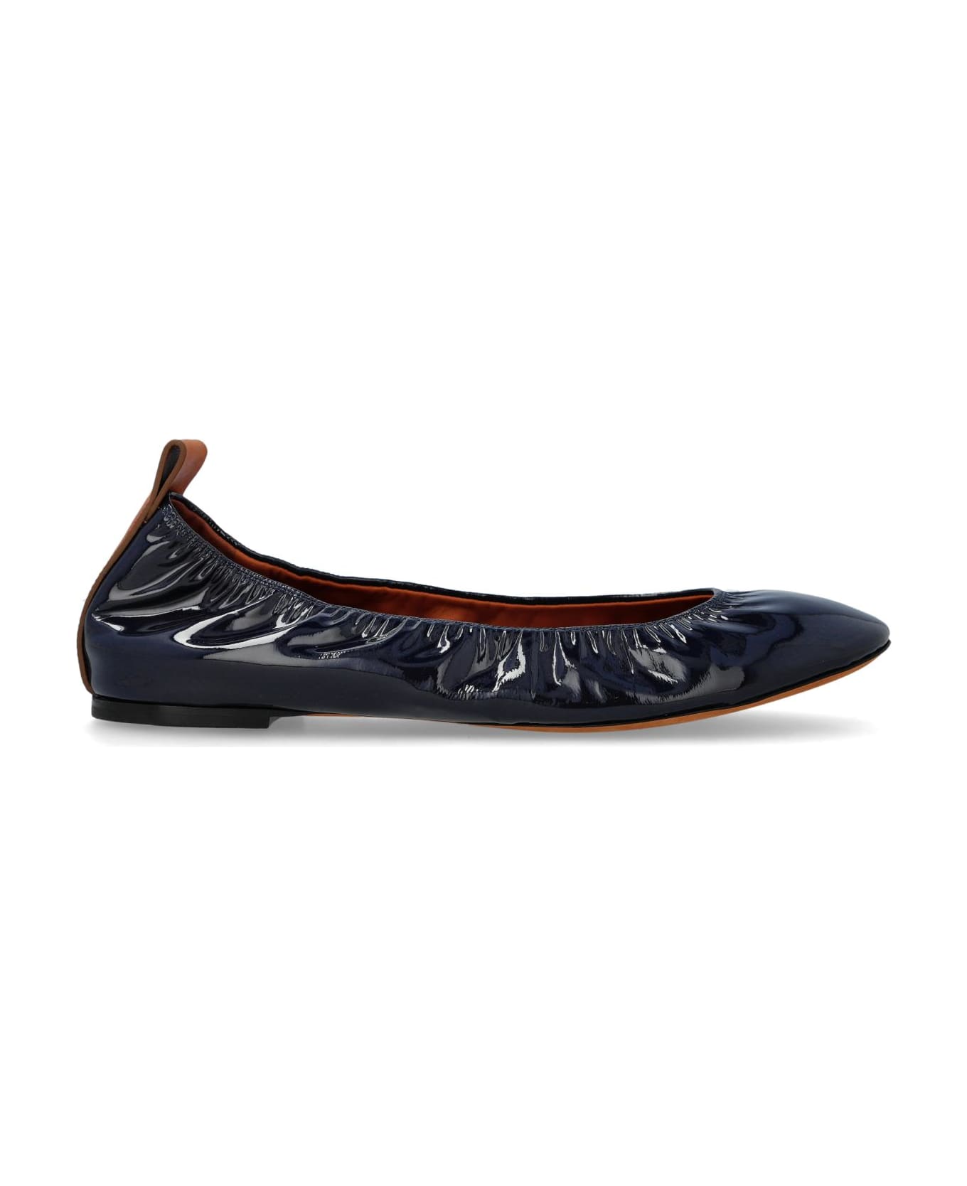 Lanvin Patent Leather Ballerinas - Navy Blue