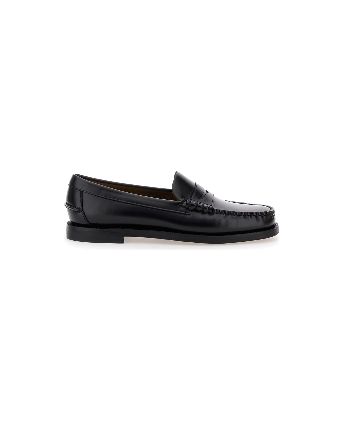 Sebago Black Pull-on Loafers In Leather Woman - Black