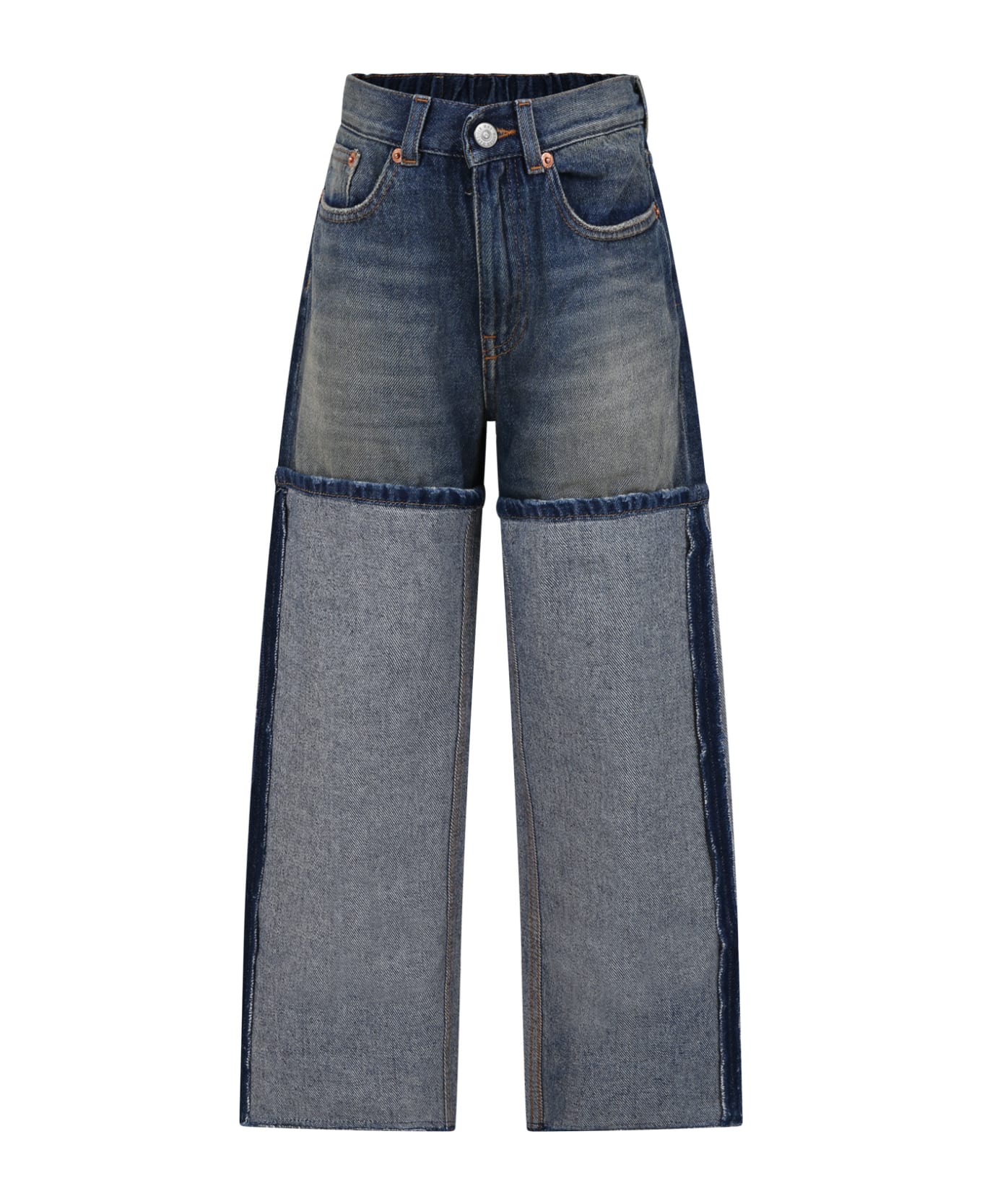 MM6 Maison Margiela Denim Jeans For Girl With Contrasting Stitching - Denim ボトムス