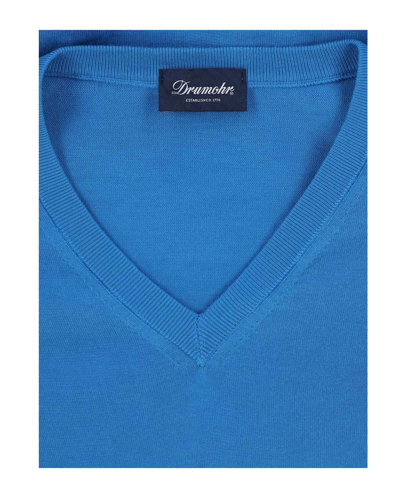 Drumohr V-neck Sweater - Light Blue
