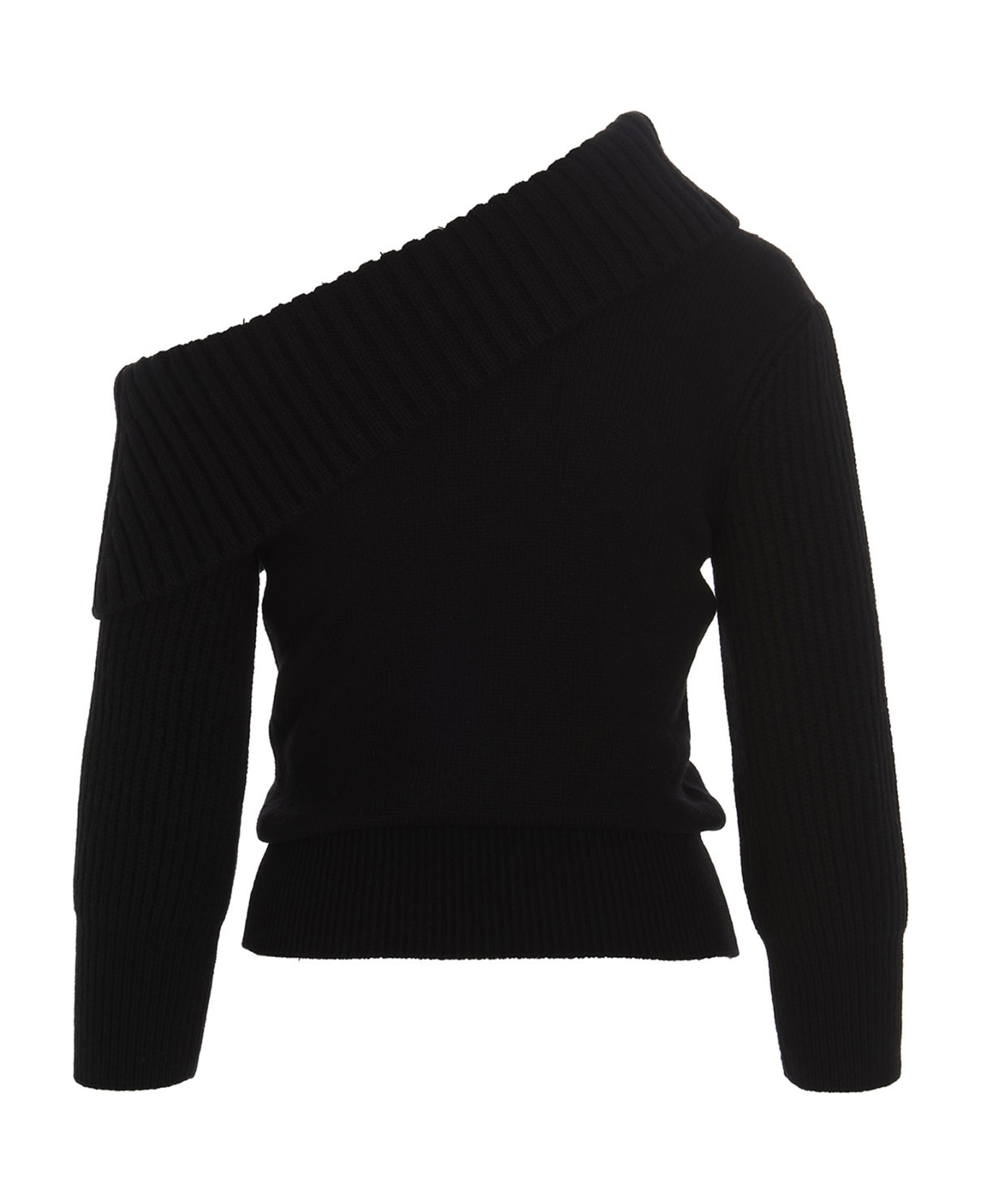 Alexander McQueen One Shoulder Sweater - Nero