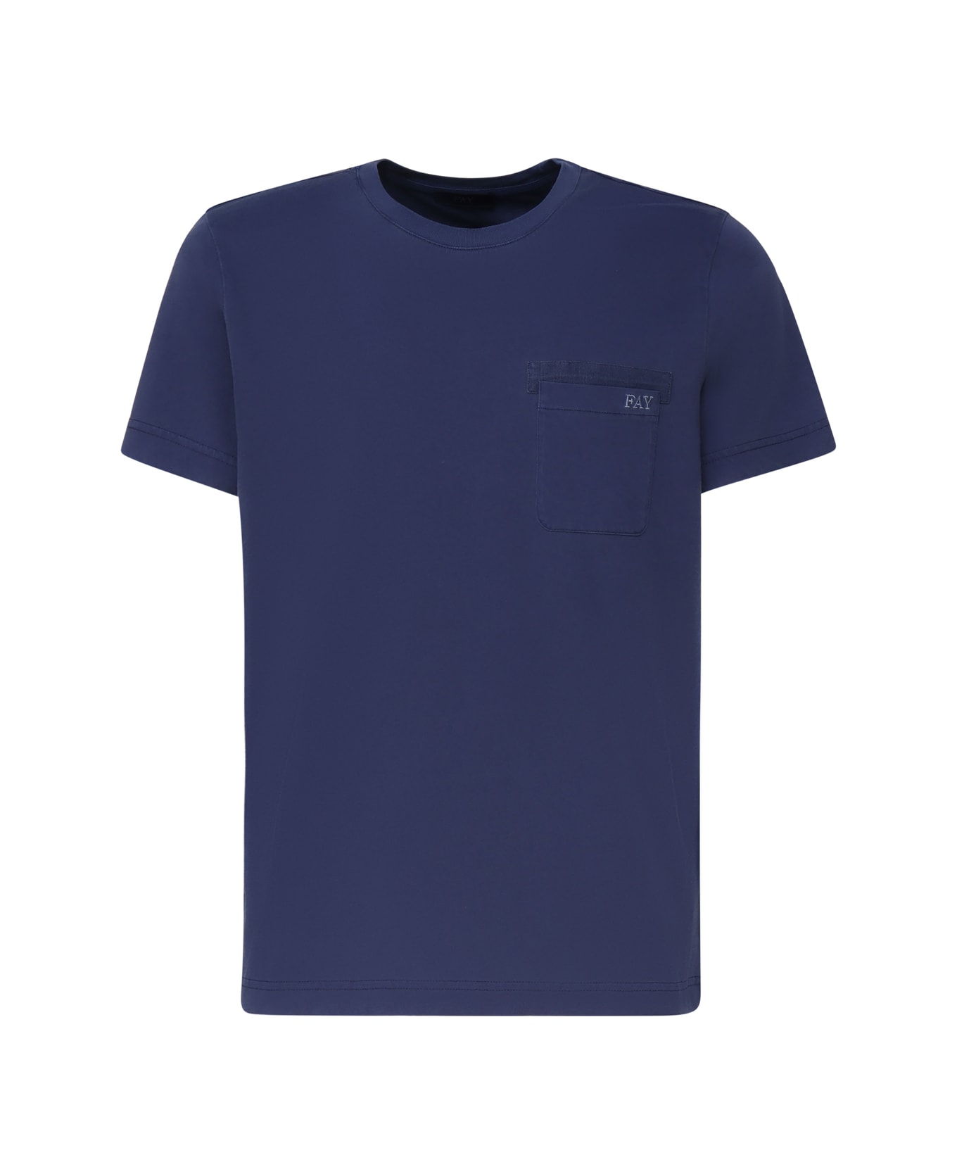 Fay T-shirt With Pocket - Blu