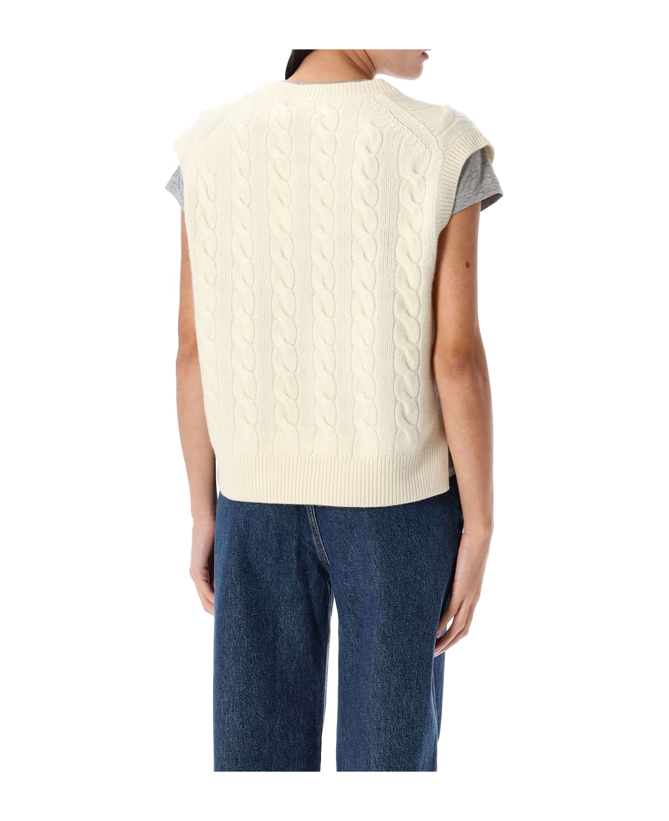 Ralph Lauren Cable Knit Sleeveless Jumper - AUTHENTIC CREAM