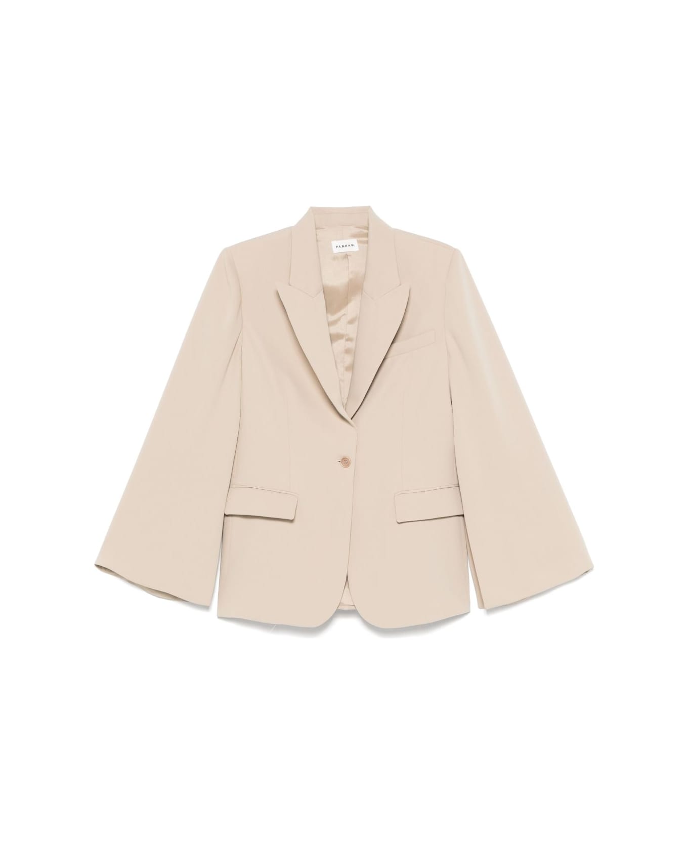 Parosh Single-breasted Blazer Jacket - Beige