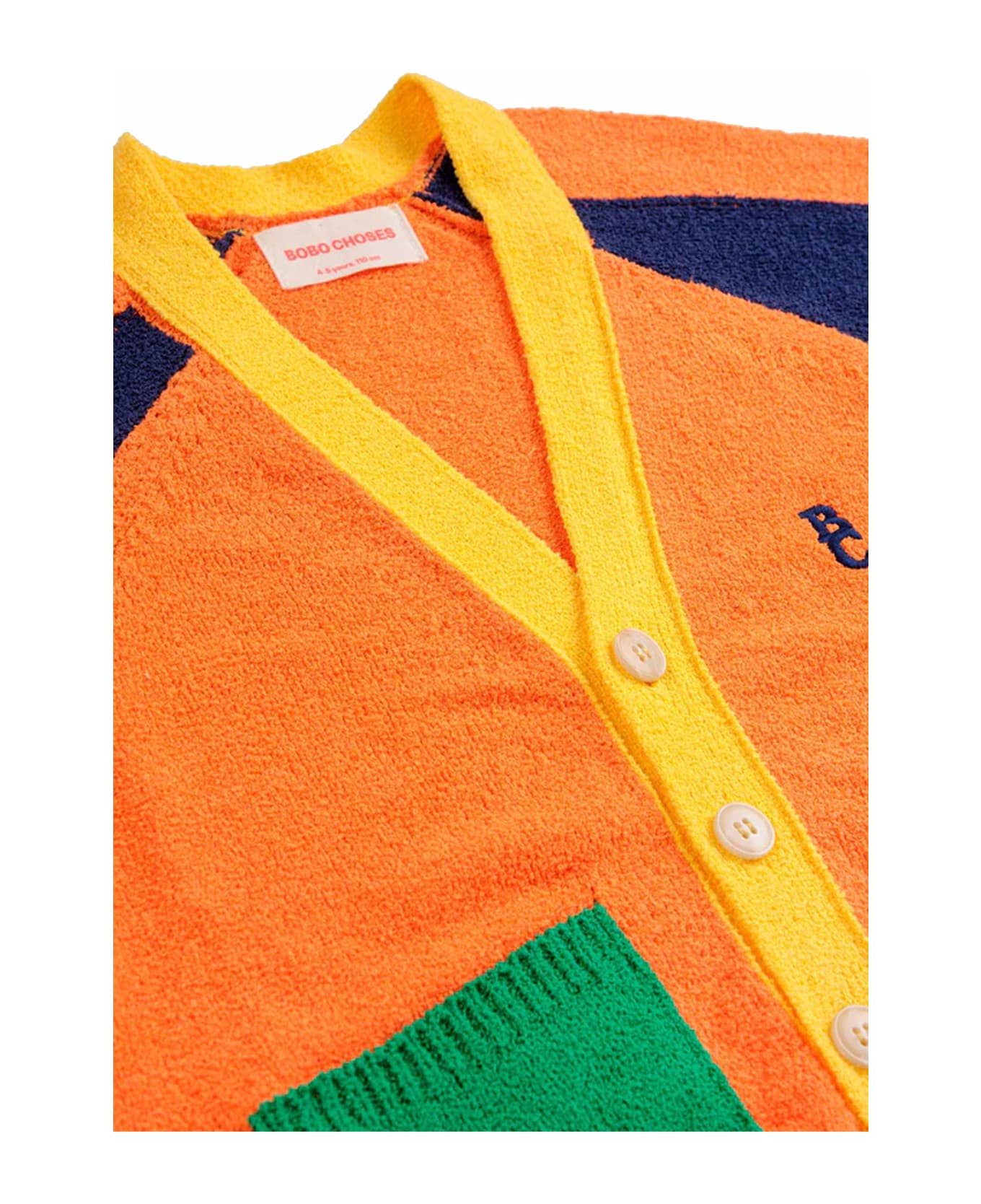 Bobo Choses Orange Cardigan For Kids With Logo - Orange
