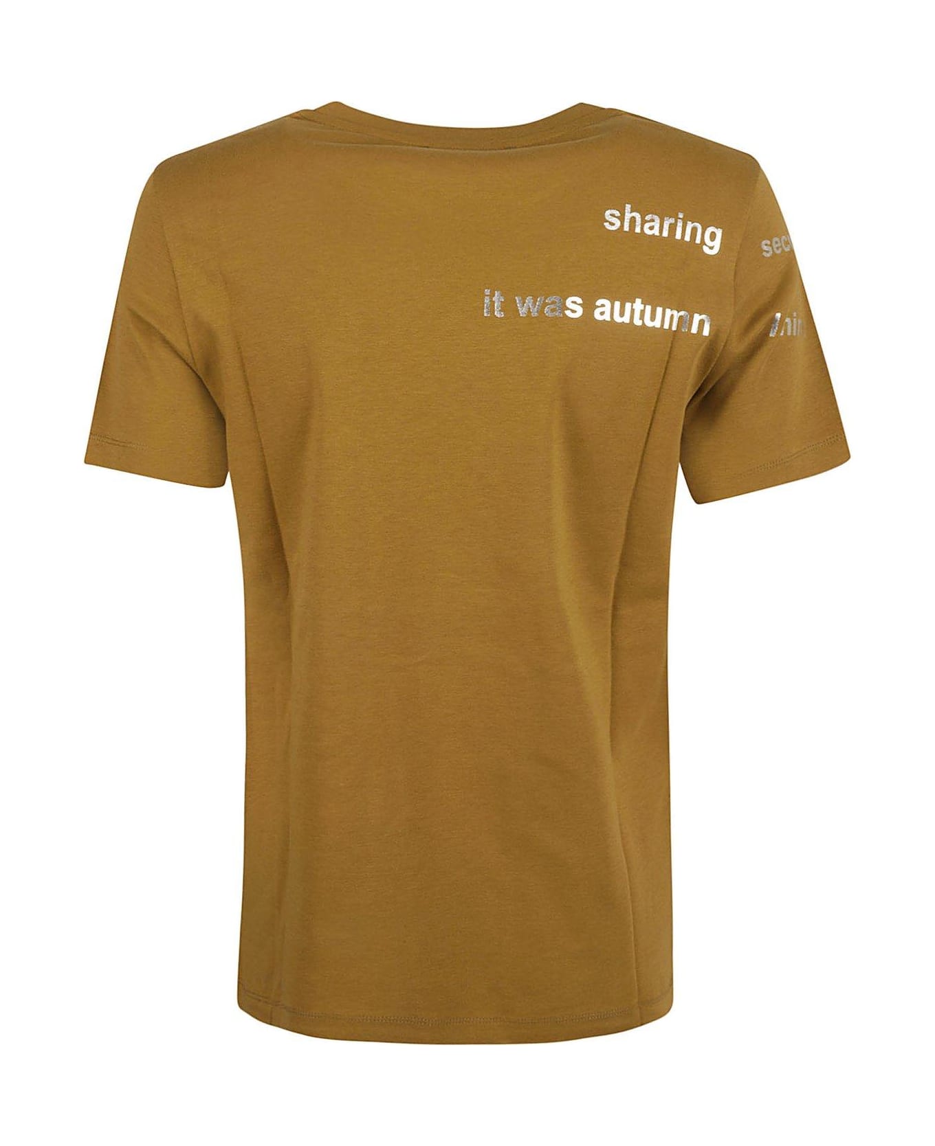 
S Max Mara Slogan Printed Crewneck T-shirt - Ochre