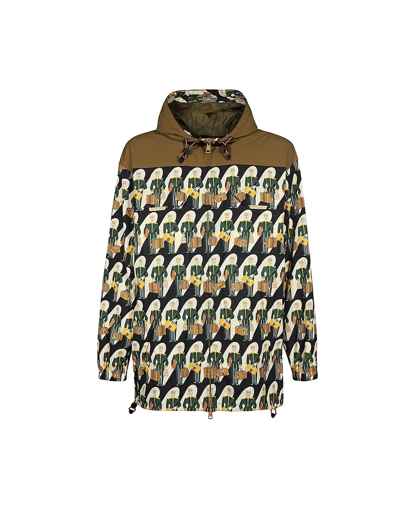 Gucci Technical Fabric Hooded Jacket - khaki