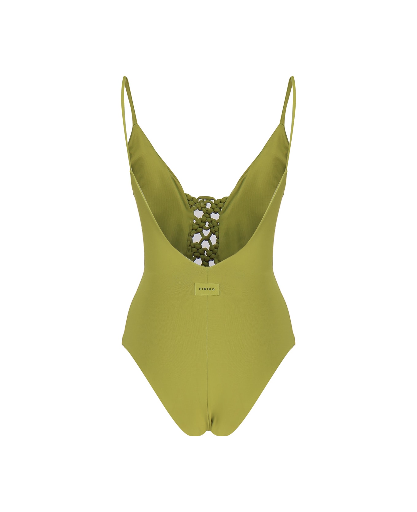 Fisico - Cristina Ferrari One-piece Swimsuit With Braiding - Green 水着