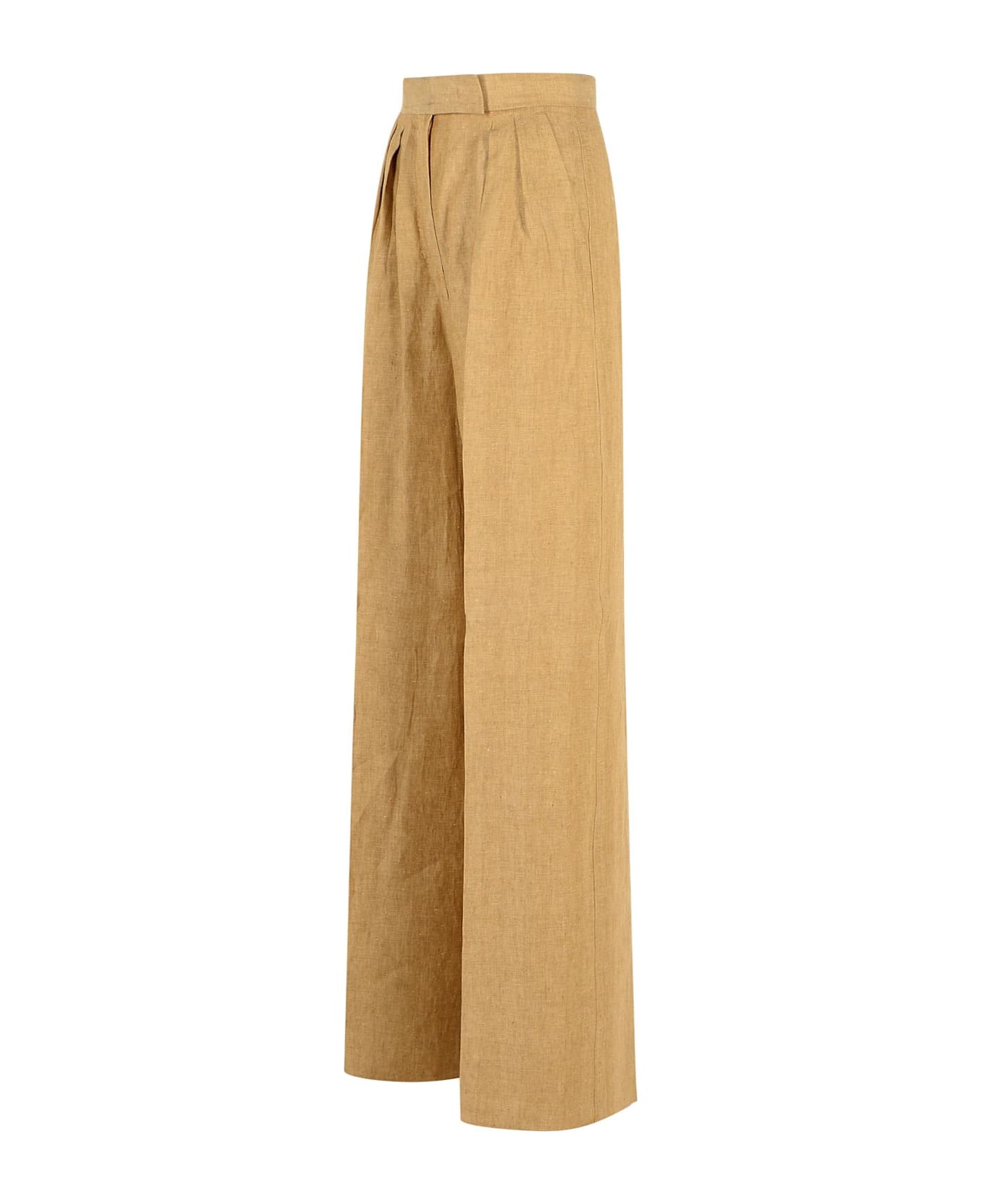 Max Mara 'rauche' Beige Linen Pants - Brown