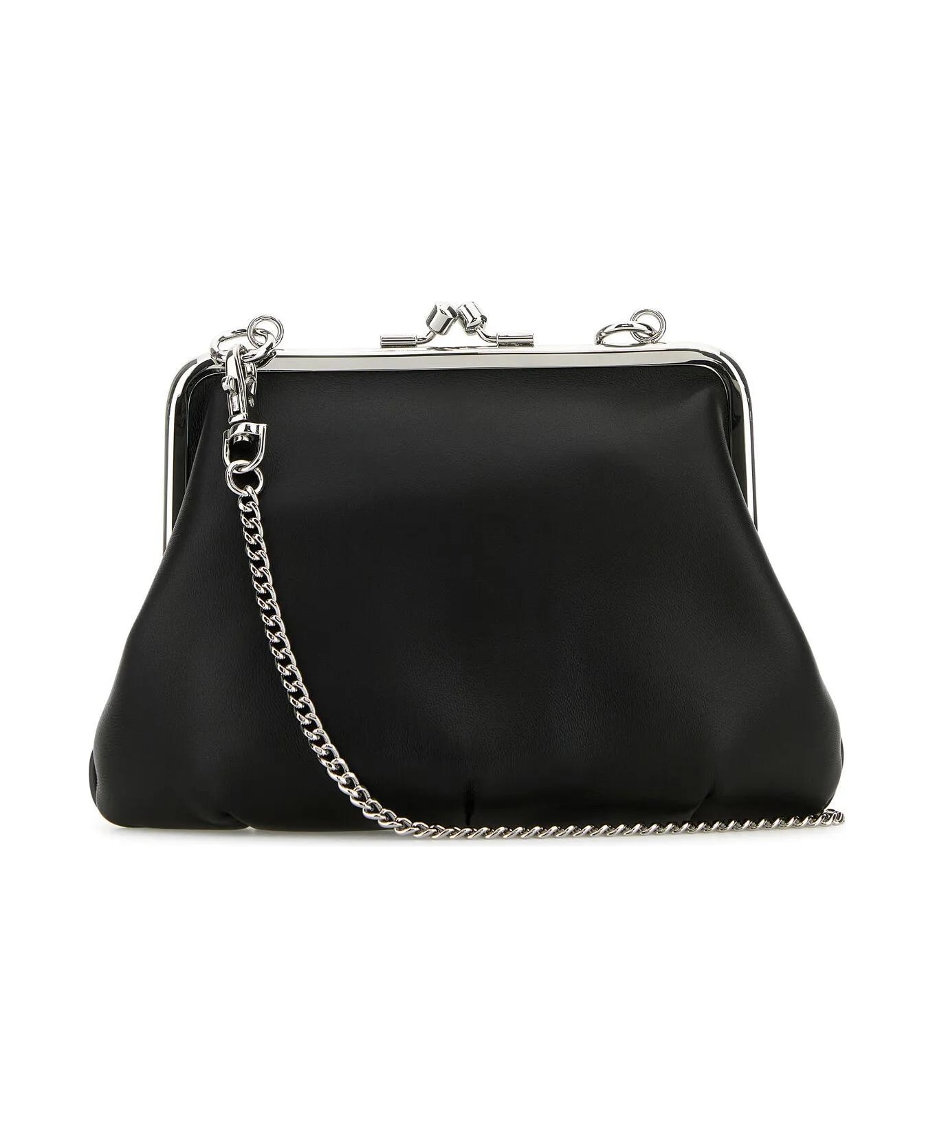 Vivienne Westwood Black Leather Granny Handbag - Nero