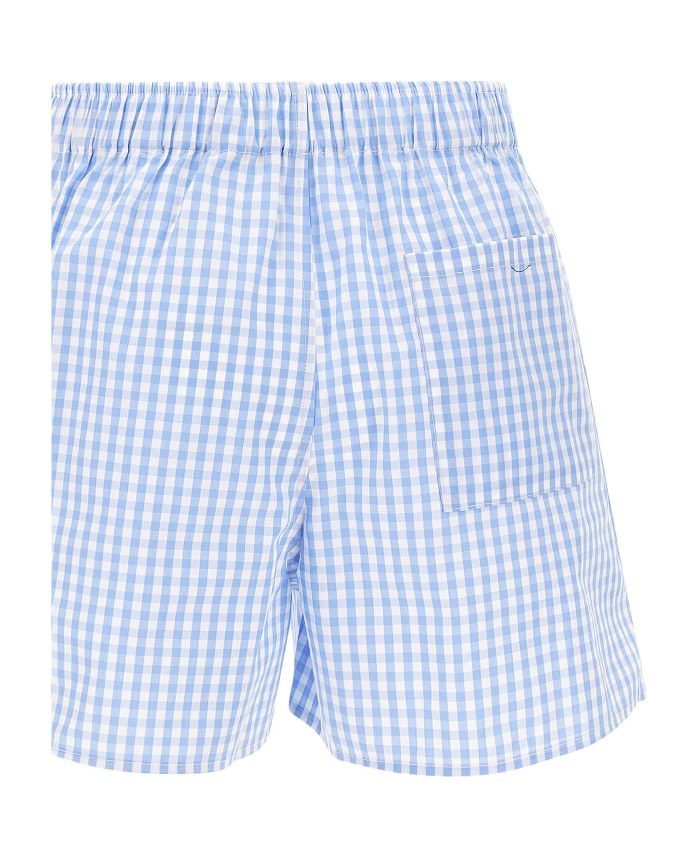 MC2 Saint Barth "boxy" Cotton Shorts - Light Blue/white